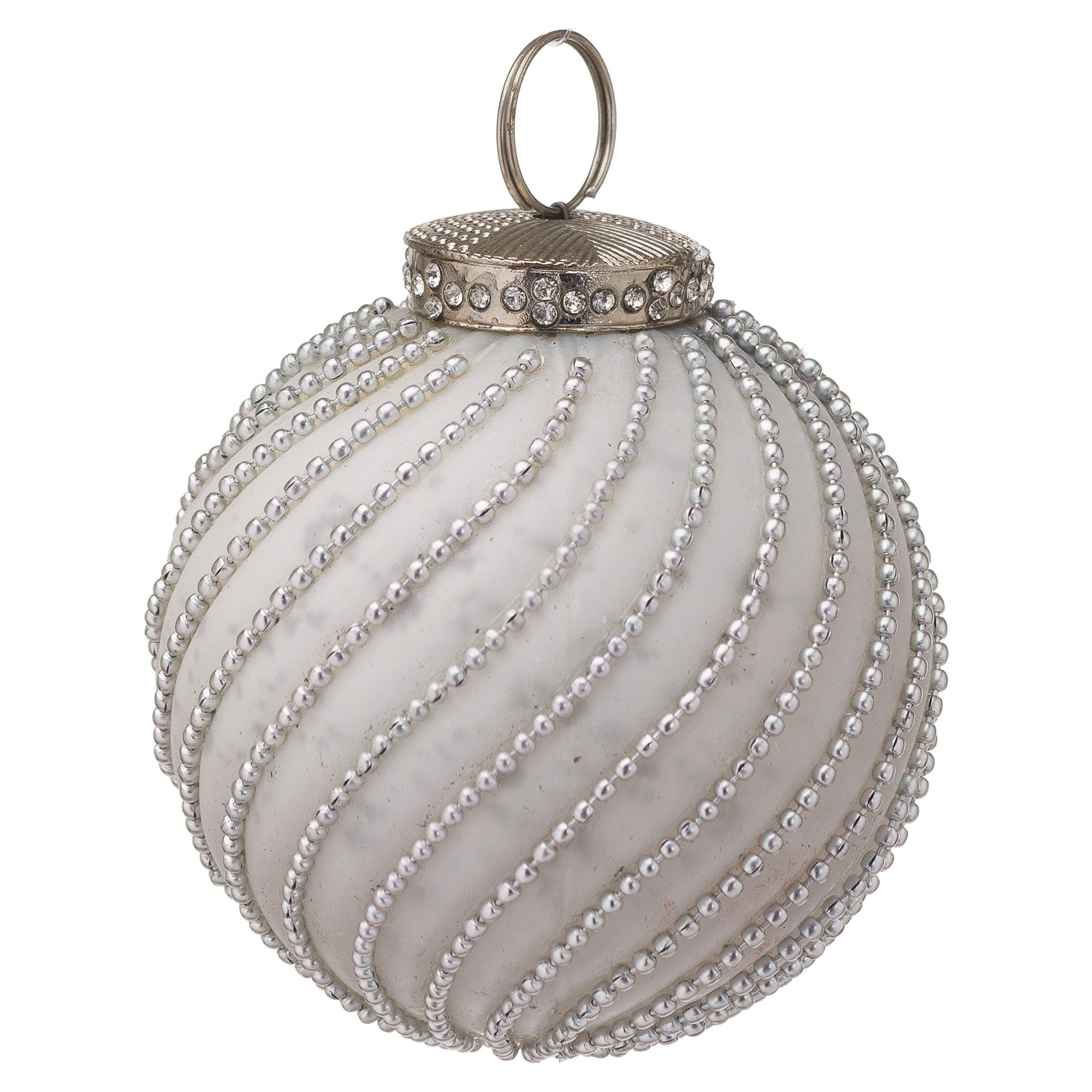 The Noel Collection White Jewel Swirl Large Bauble - Image 1