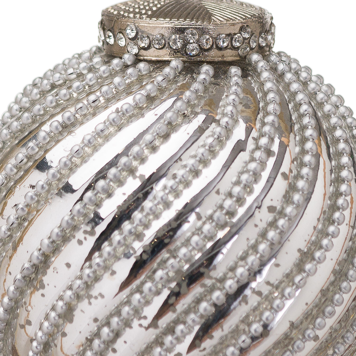 The Noel Collection Silver Jewel Swirl Large Bauble - Image 2