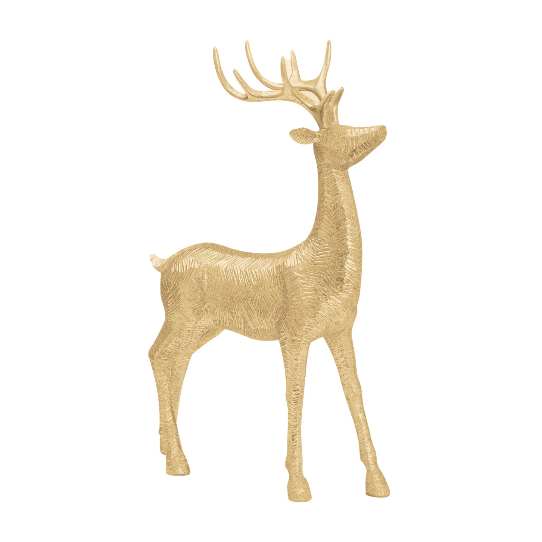 Decortive Wood Effect Standing Deer Wholesale by Hill Interiors
