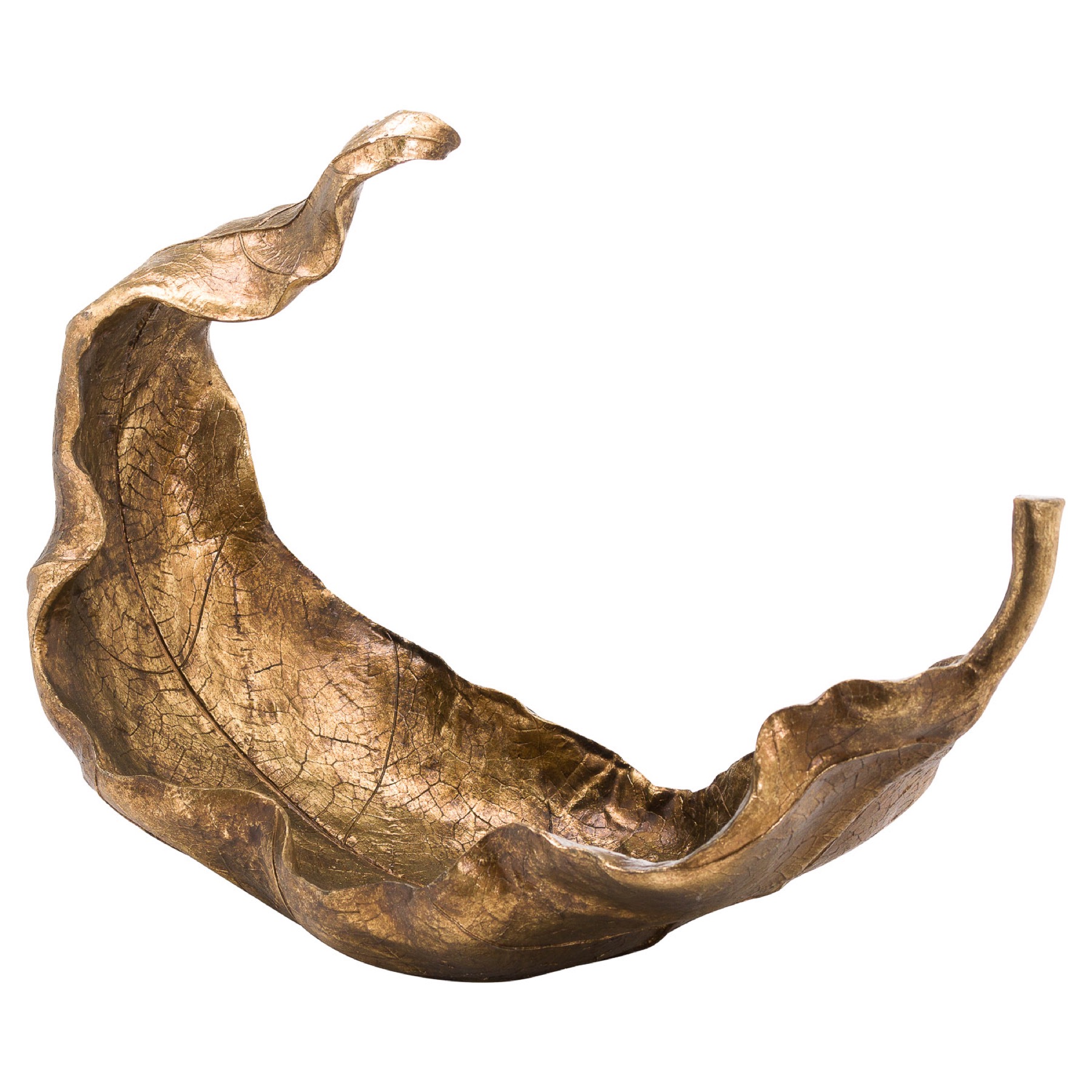 Large Gold Curled Leaf Sculpture Wholesale by Hill Interiors