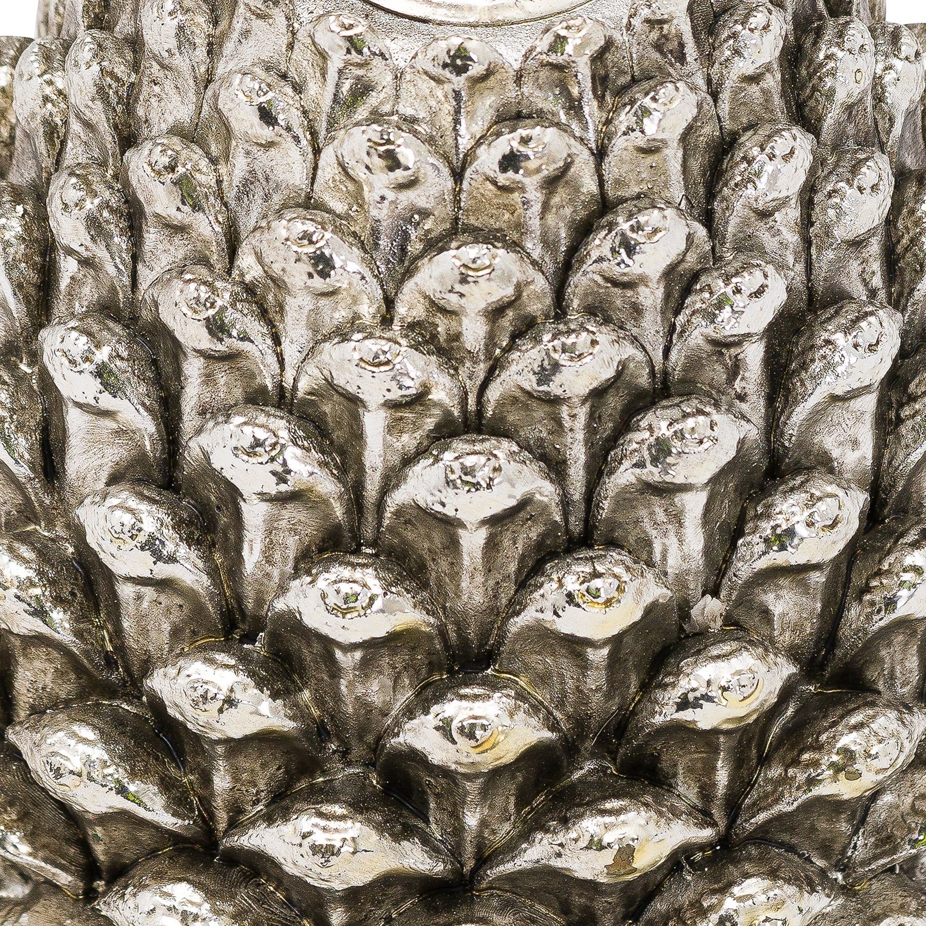 Large Silver Pinecone Candle Holder - Image 2
