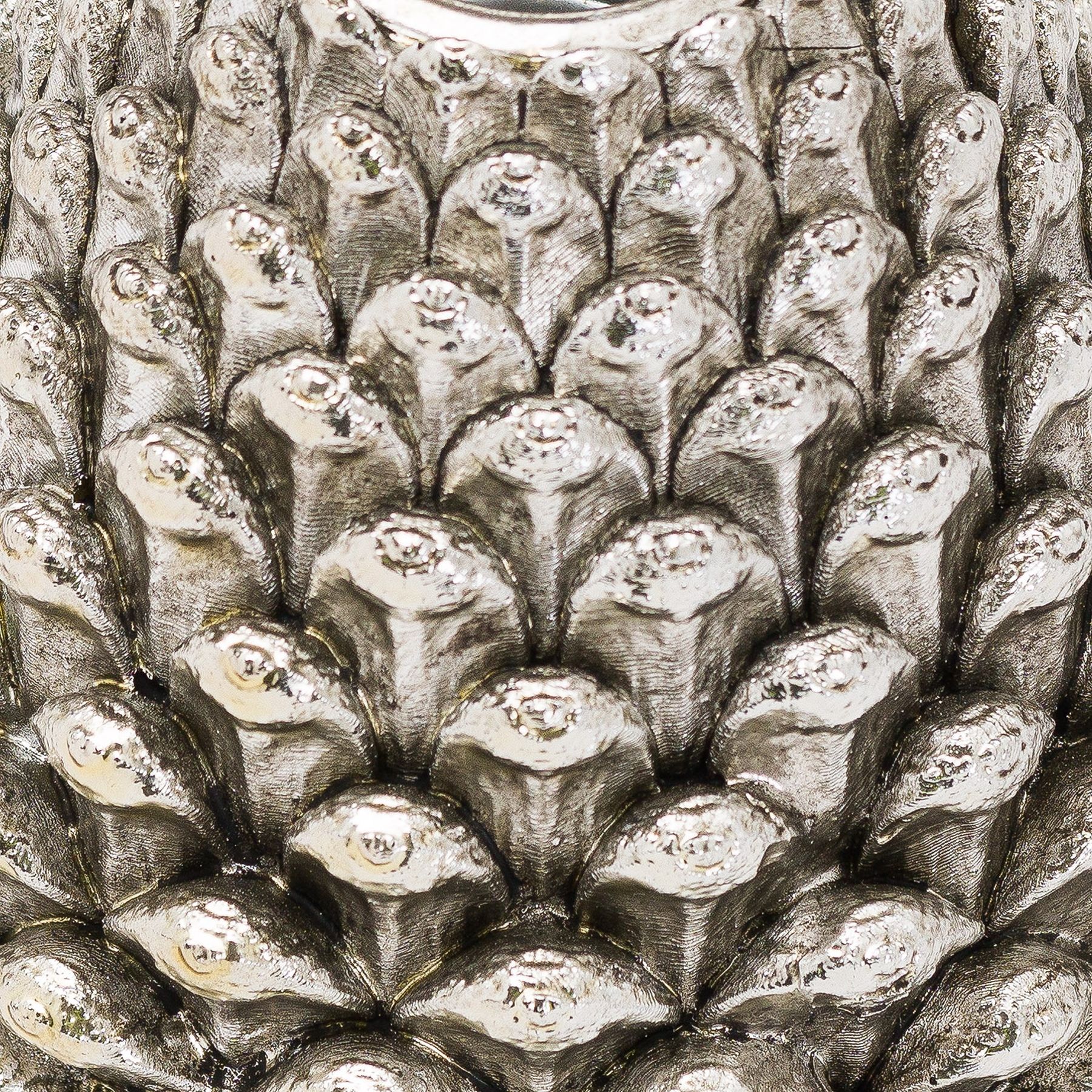 Medium Silver Pinecone Candle Holder - Image 2