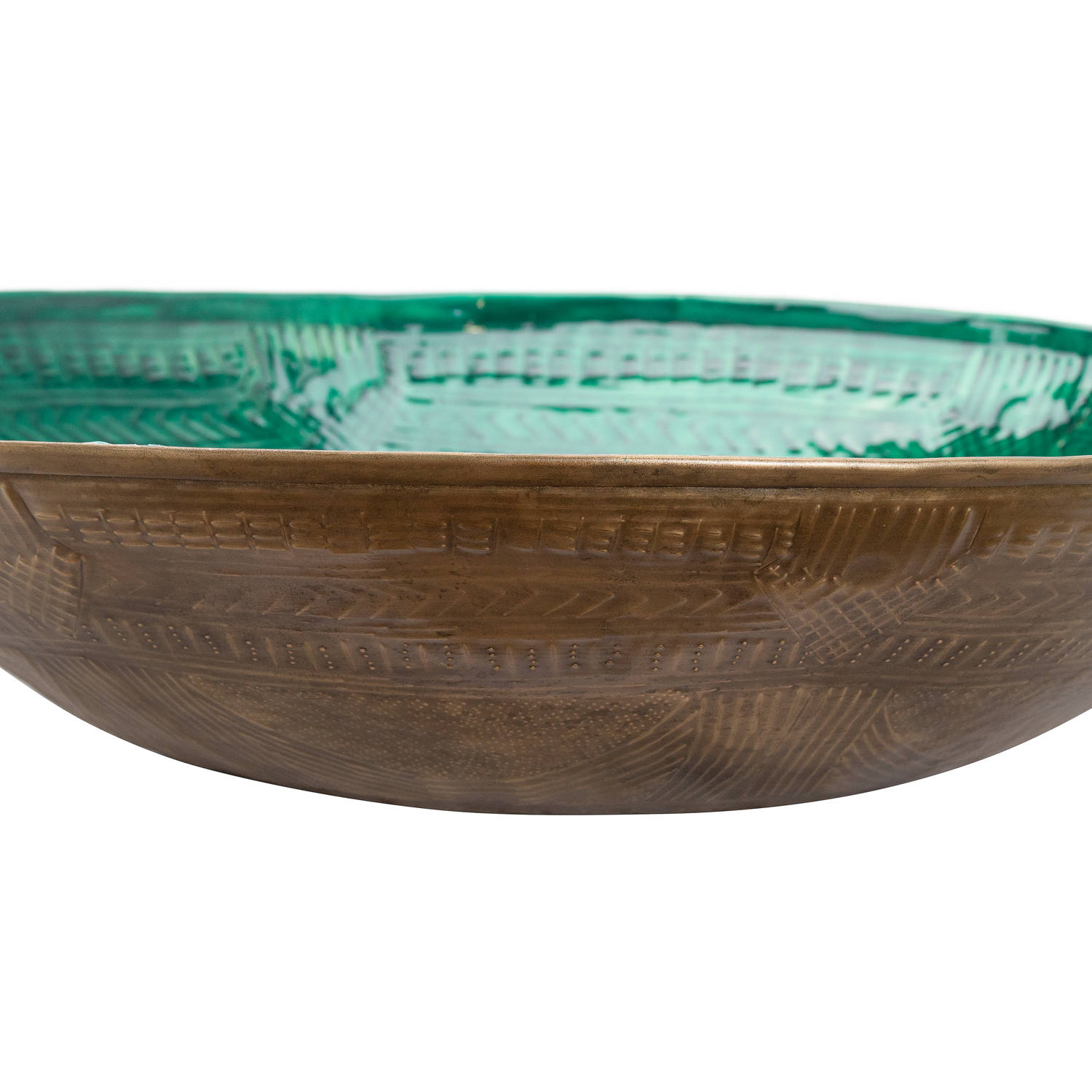 Aztec Collection Brass Embossed Ceramic Dipped Bowl - Image 3