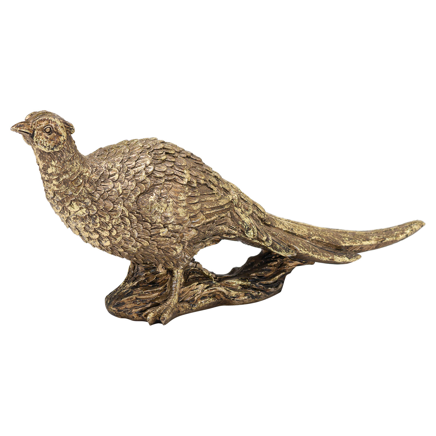 Antique Gold Pheasant Ornament - Image 1