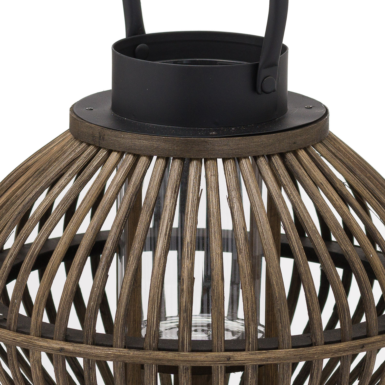 Brown Bamboo Style Large Lantern - Image 2
