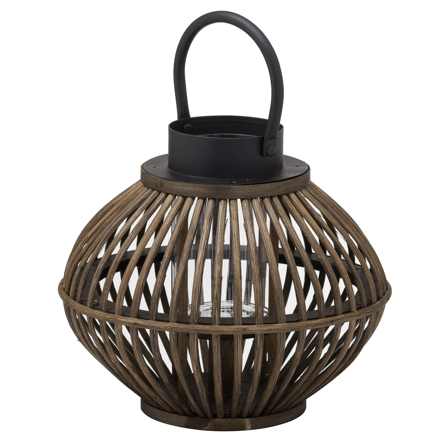 Brown Bamboo Style Large Lantern - Image 1