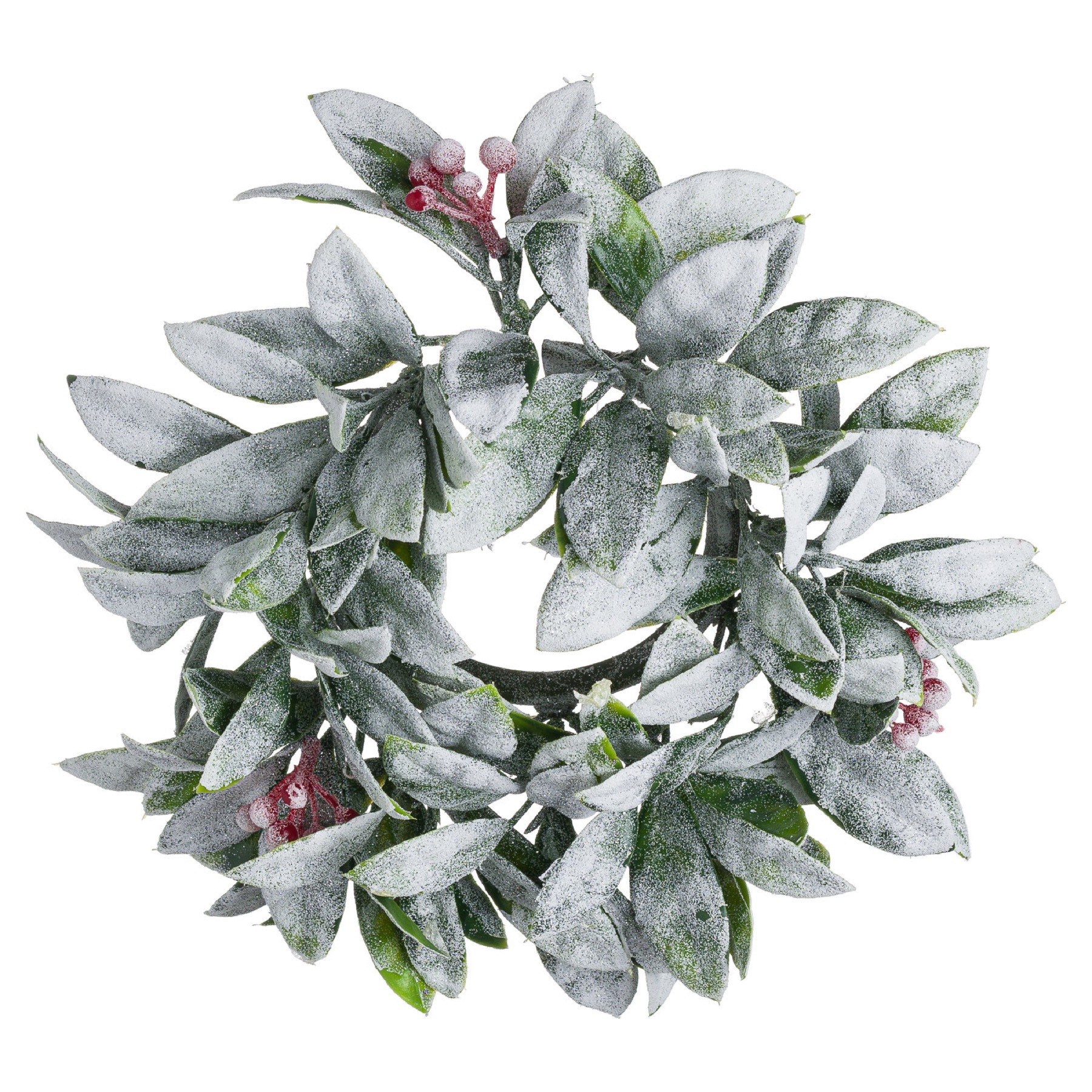 Small Frosted Candle Wreath - Image 1