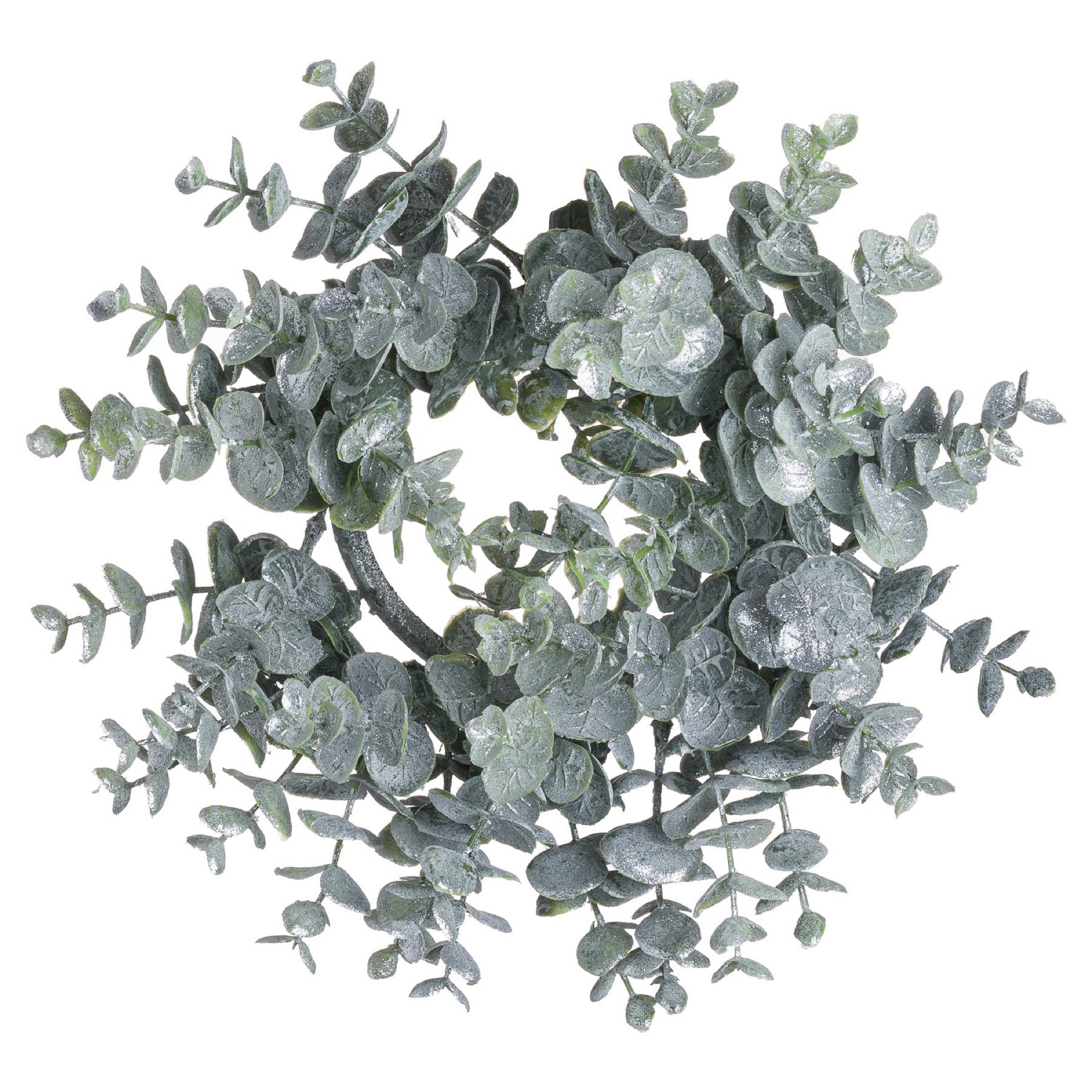 Medium Frosted Eucalyptus Candle Wreath - Image 1