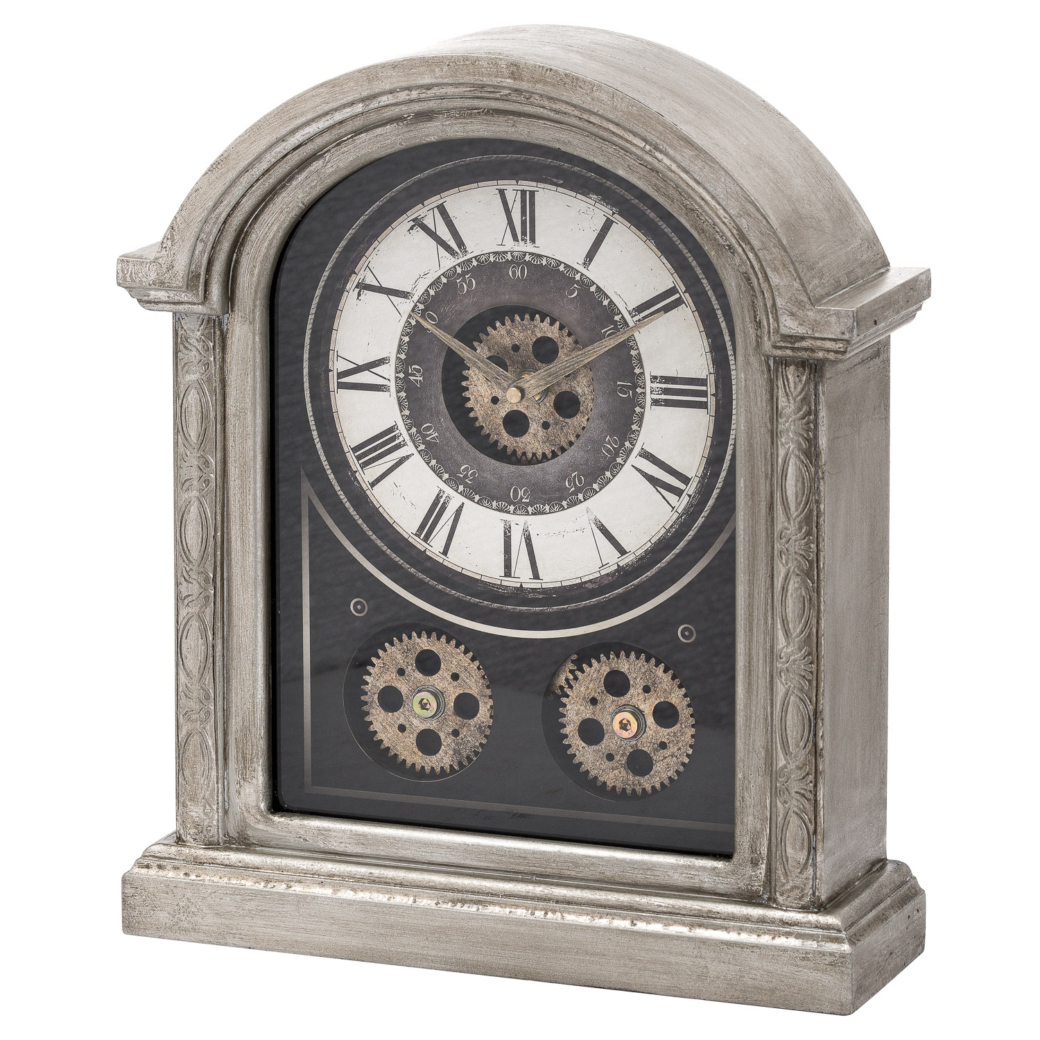 Antique Silver Mechanism Mantle Clock - Image 1