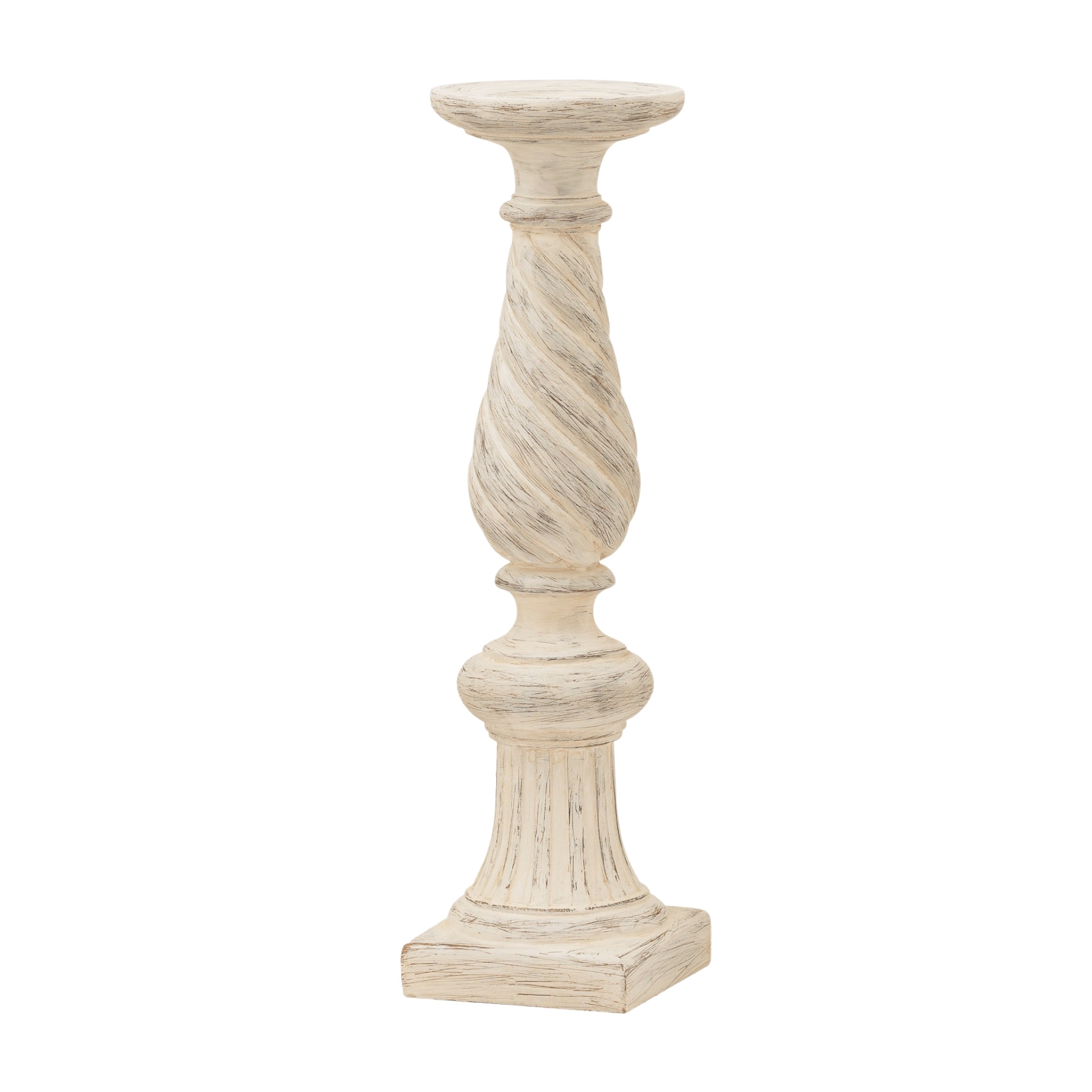 Antique Ivory Twisted Candle Column - Image 1