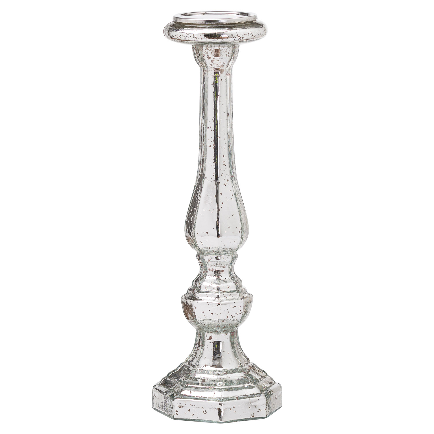 Tall Metallic Hexagonal Candle Pillar - Image 1