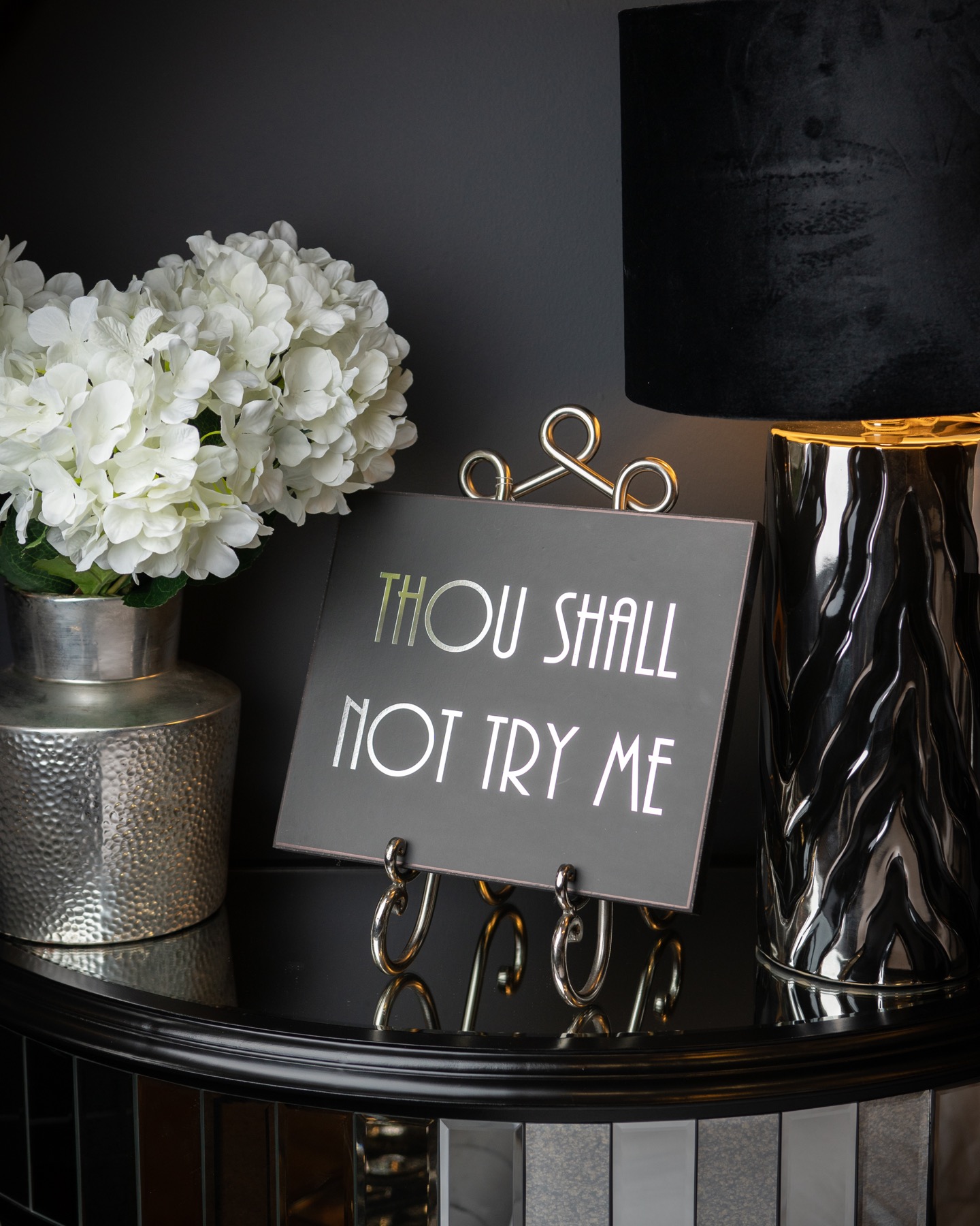 Thou Shall Not Try Me Silver Foil  Plaque - Image 2