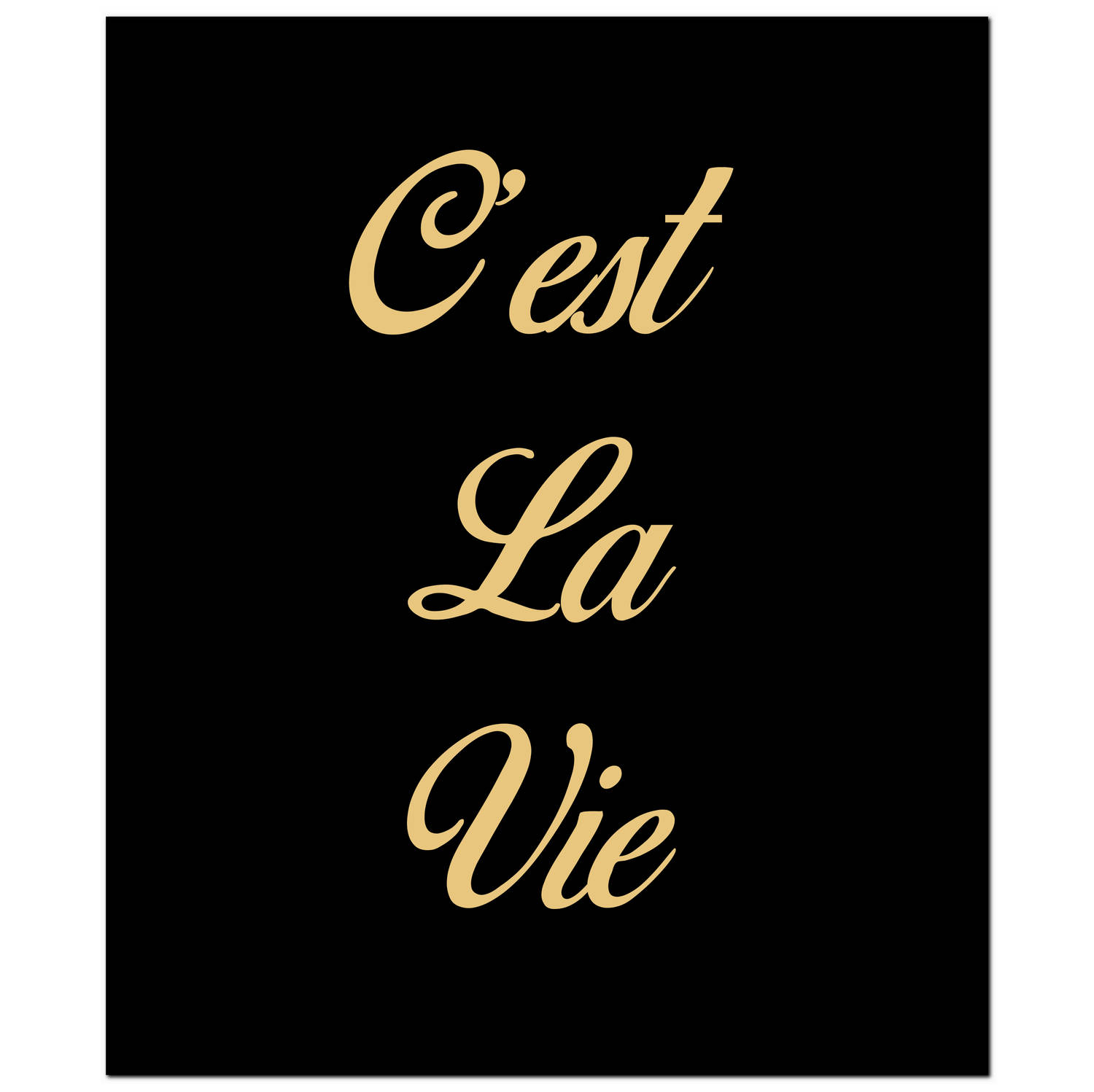 Cest la vie gold foil plaque wholesale by hill interiors