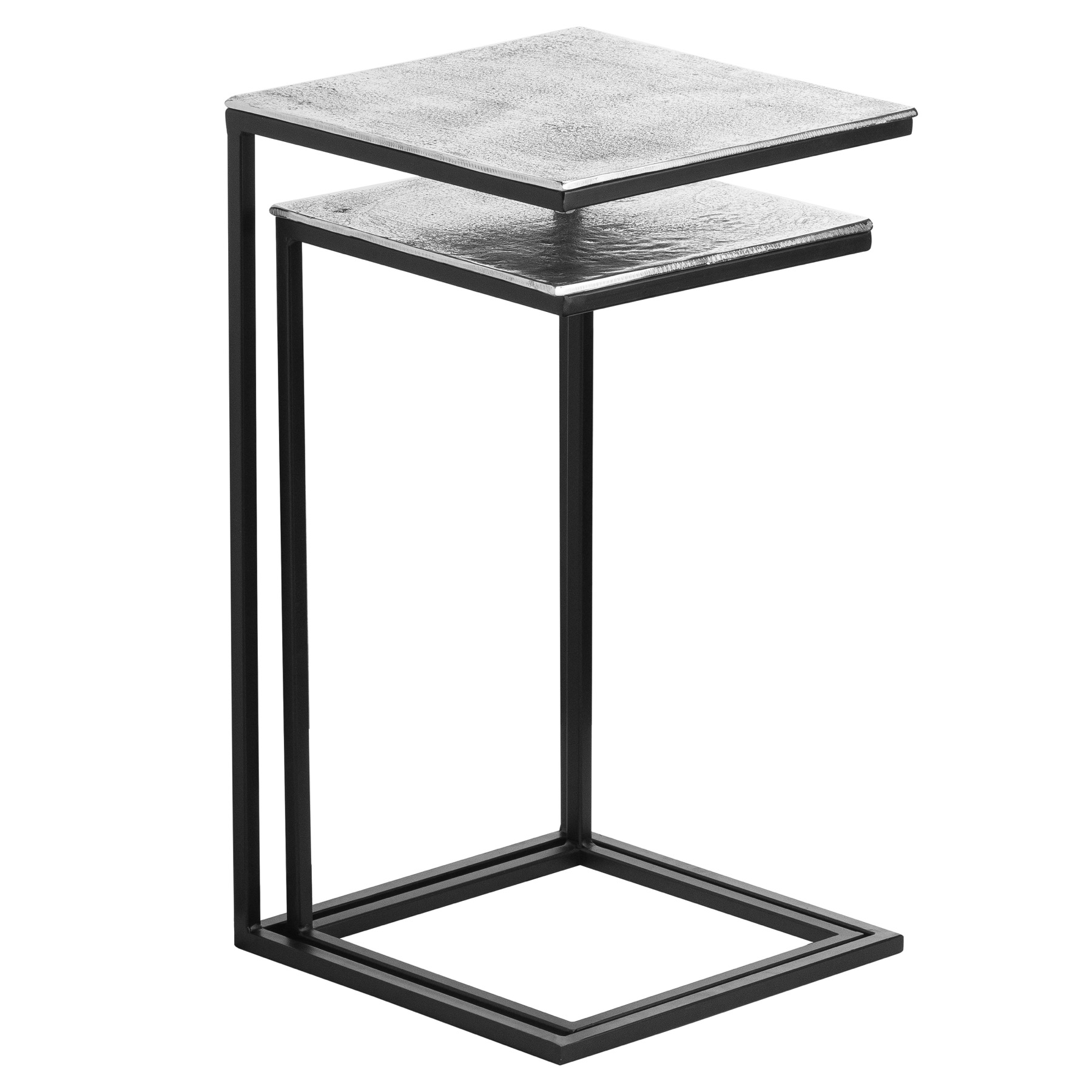 Farrah Collection Silver Set of Two Sofa Tables - Image 1