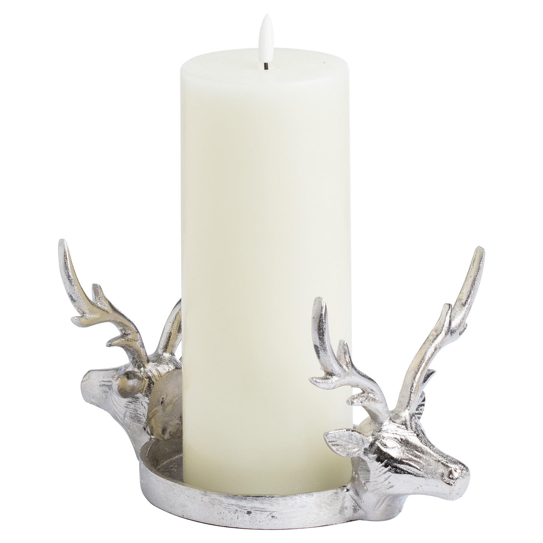Farrah Collection Silver Large Stag Candle Holder - Image 2