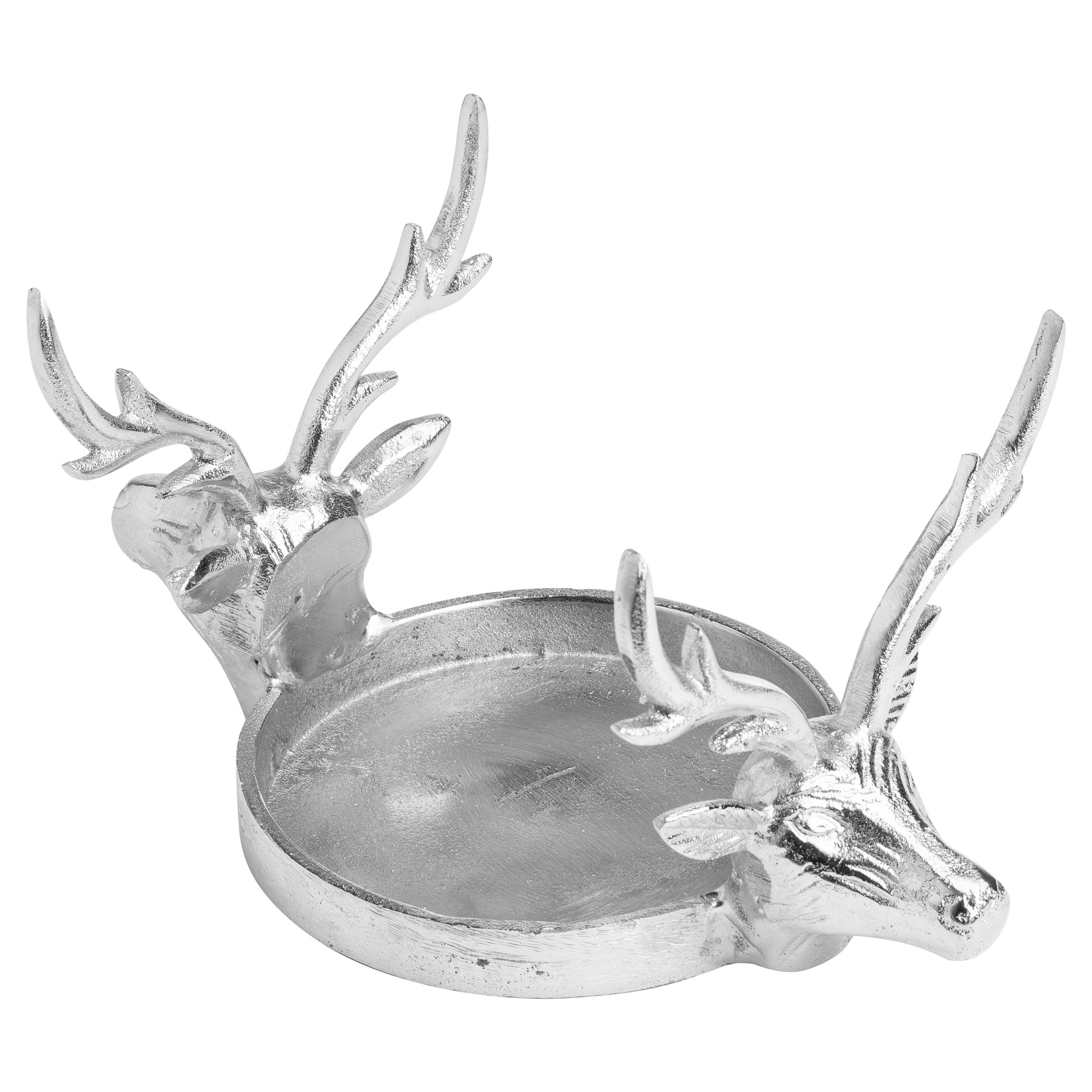 Farrah Collection Silver Large Stag Candle Holder - Image 1