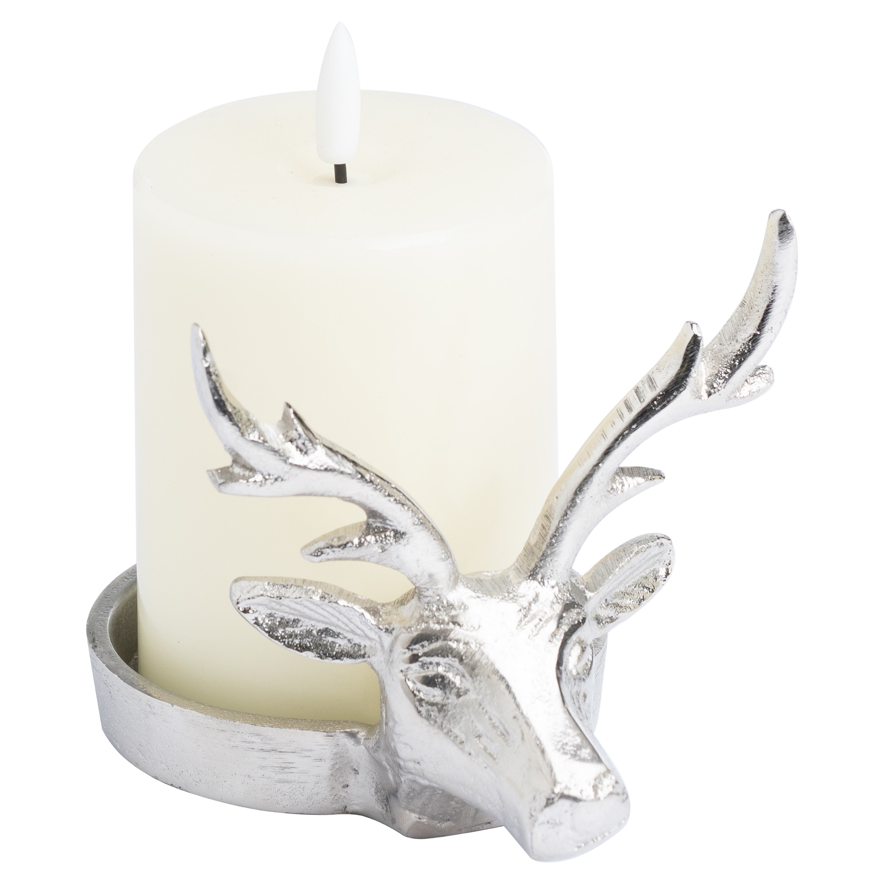 Farrah Collection Silver Stag Candle Holder - Image 2