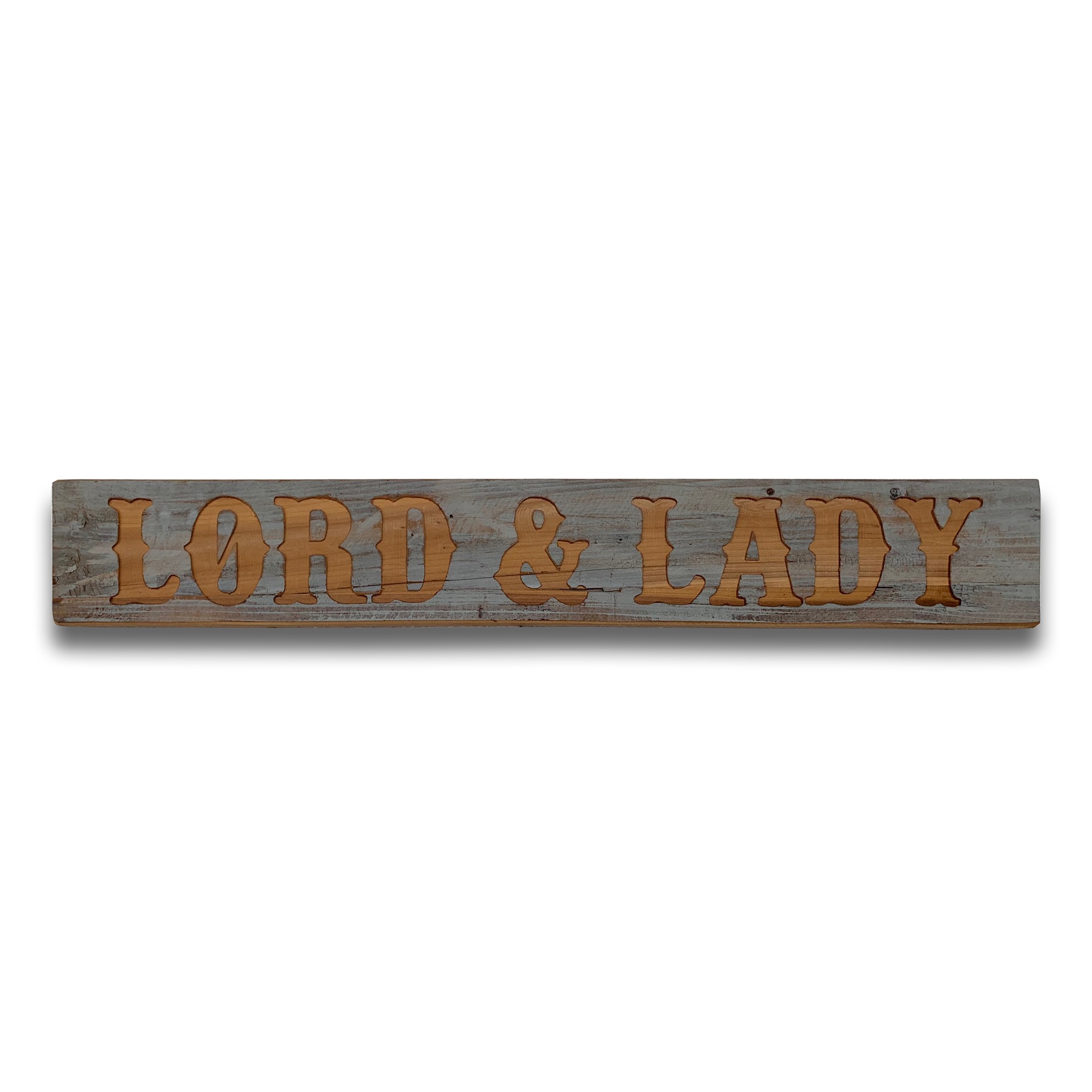 Lord & Lady Grey Wash Wooden Message Plaque - Image 1