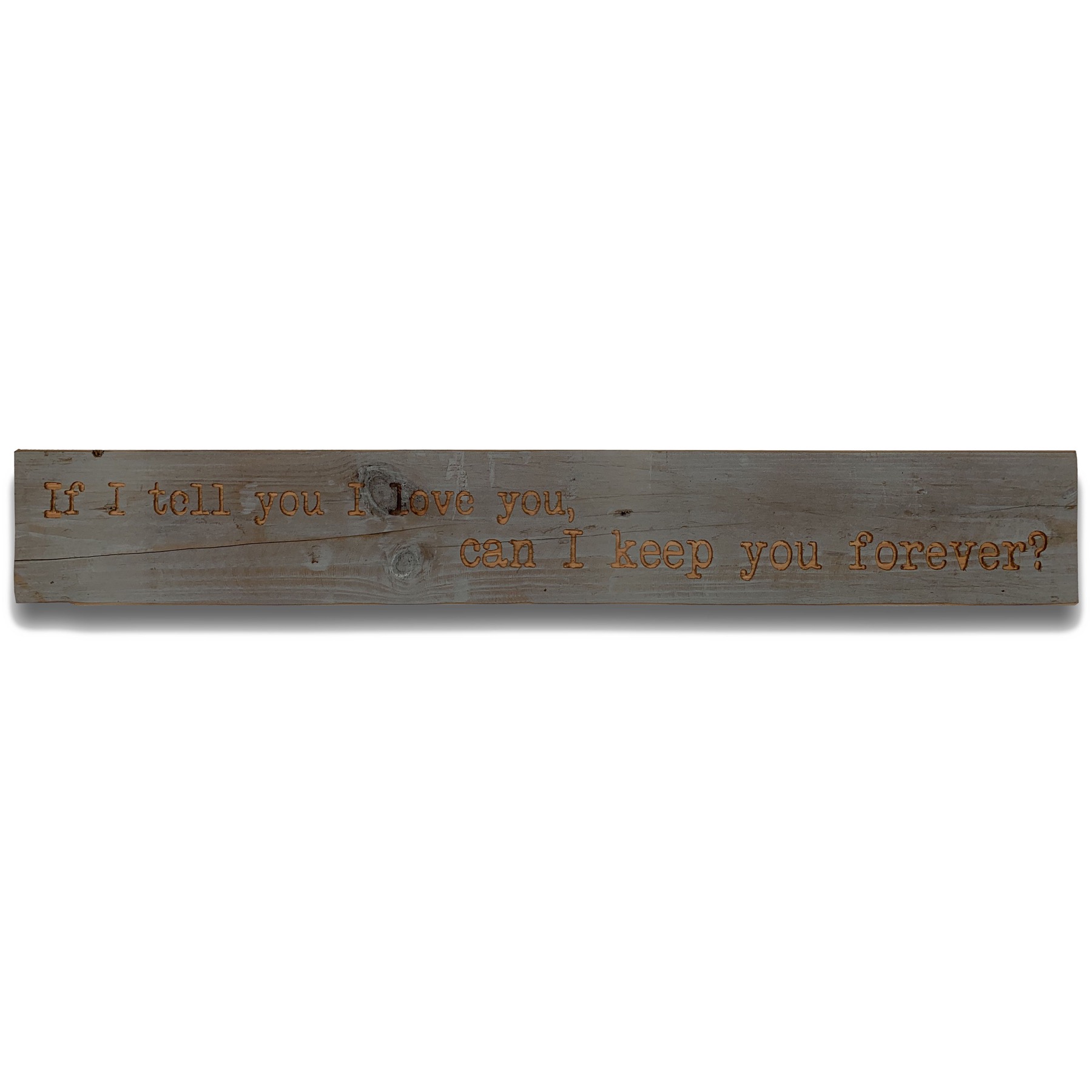 I Love You Grey Wash Wooden Message Plaque - Image 1
