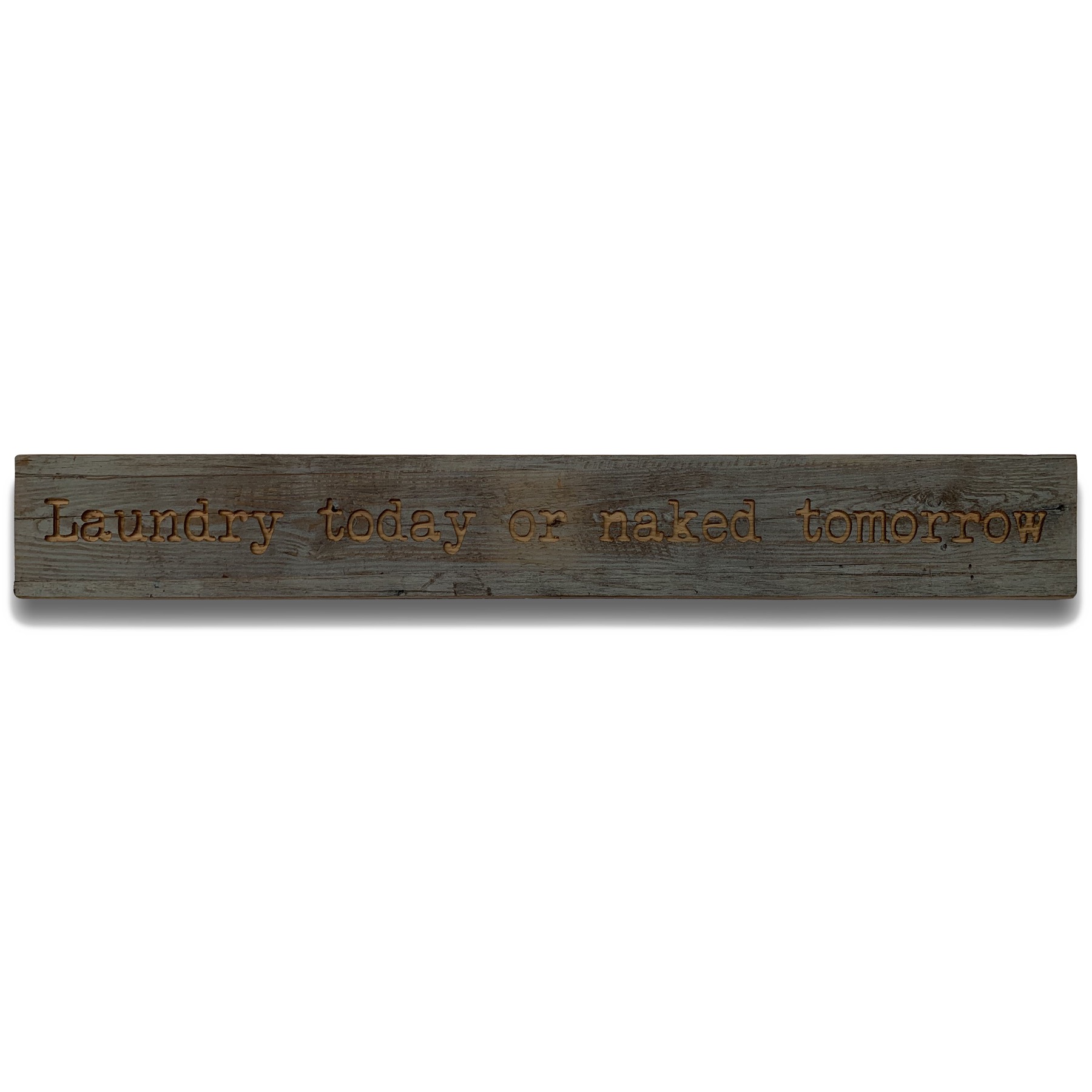 Laundry Grey Wash Wooden Message Plaque - Image 1