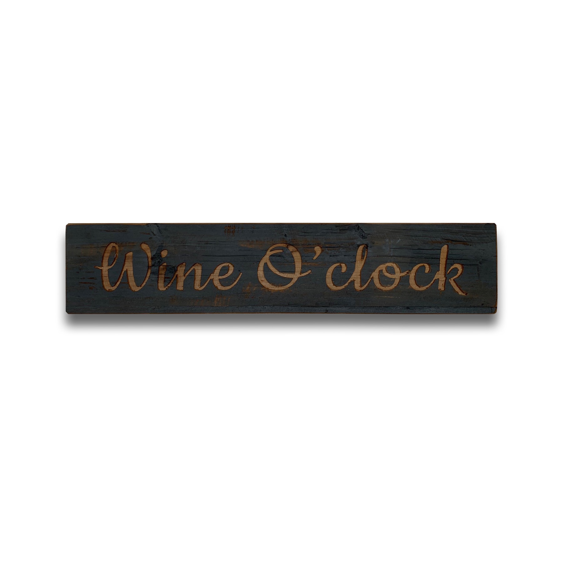 Wine Oclock Grey Wash Wooden Message Plaque - Image 1