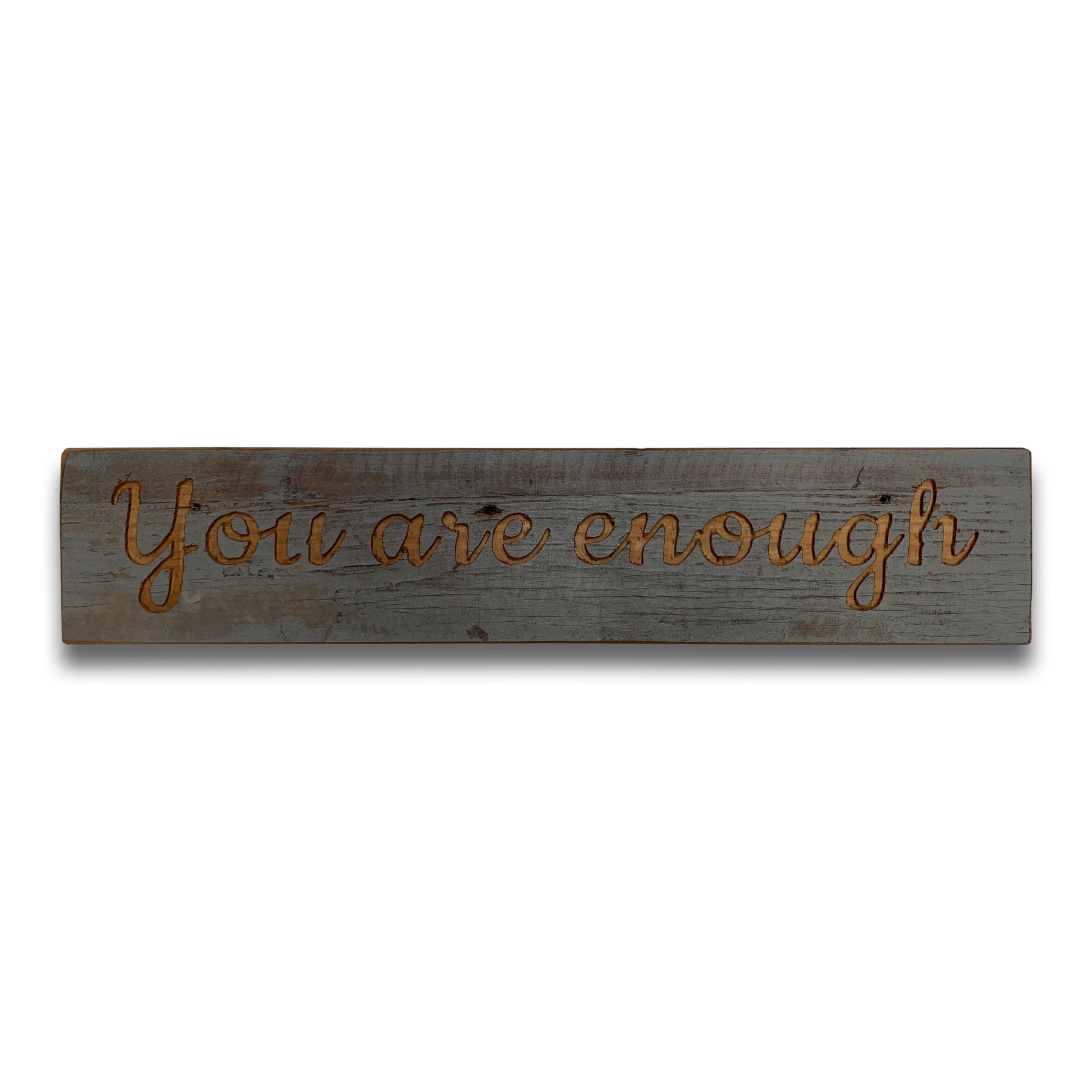 Enough Grey Wash Wooden Message Plaque - Image 1