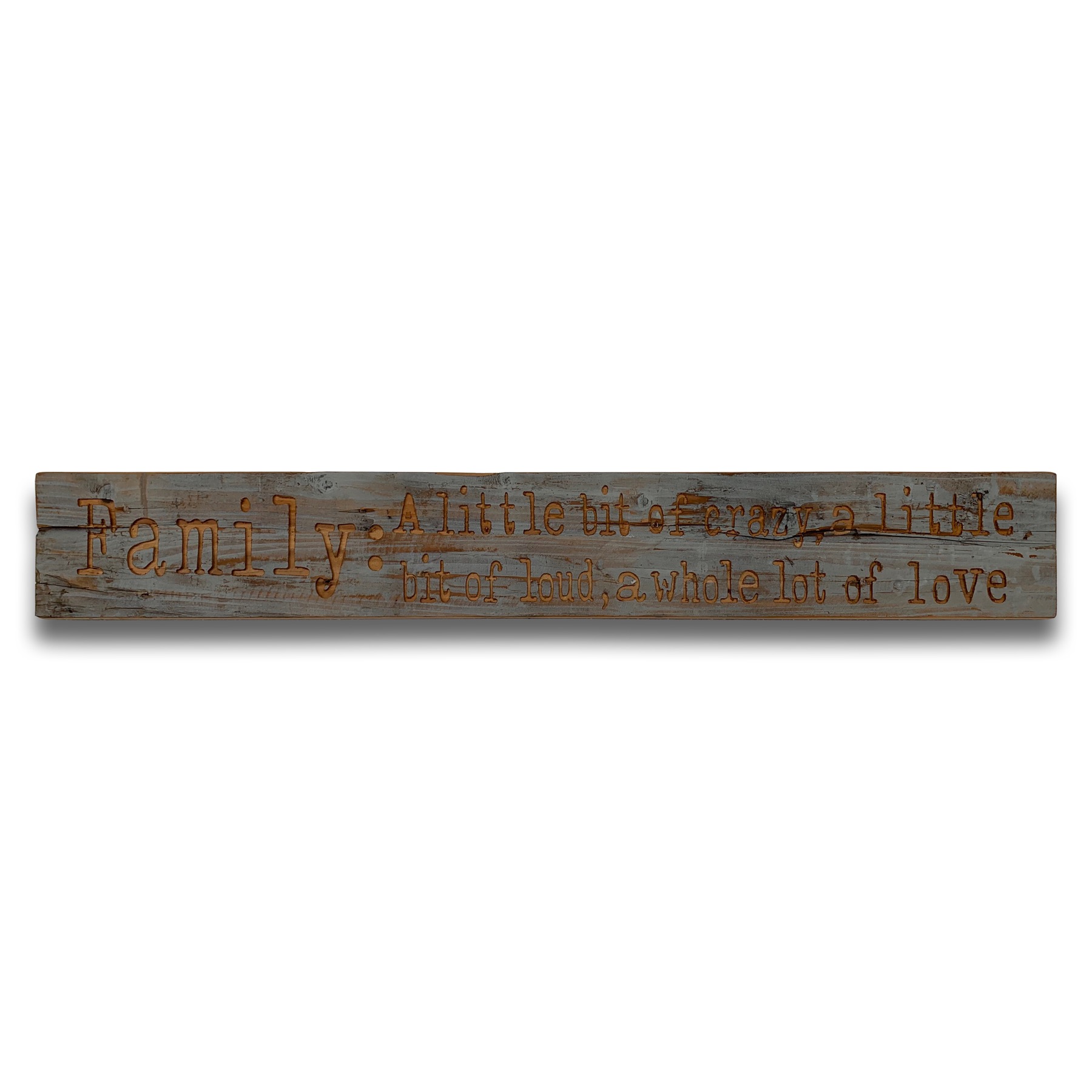 Family Large Grey Wash Wooden Message Plaque - Image 1
