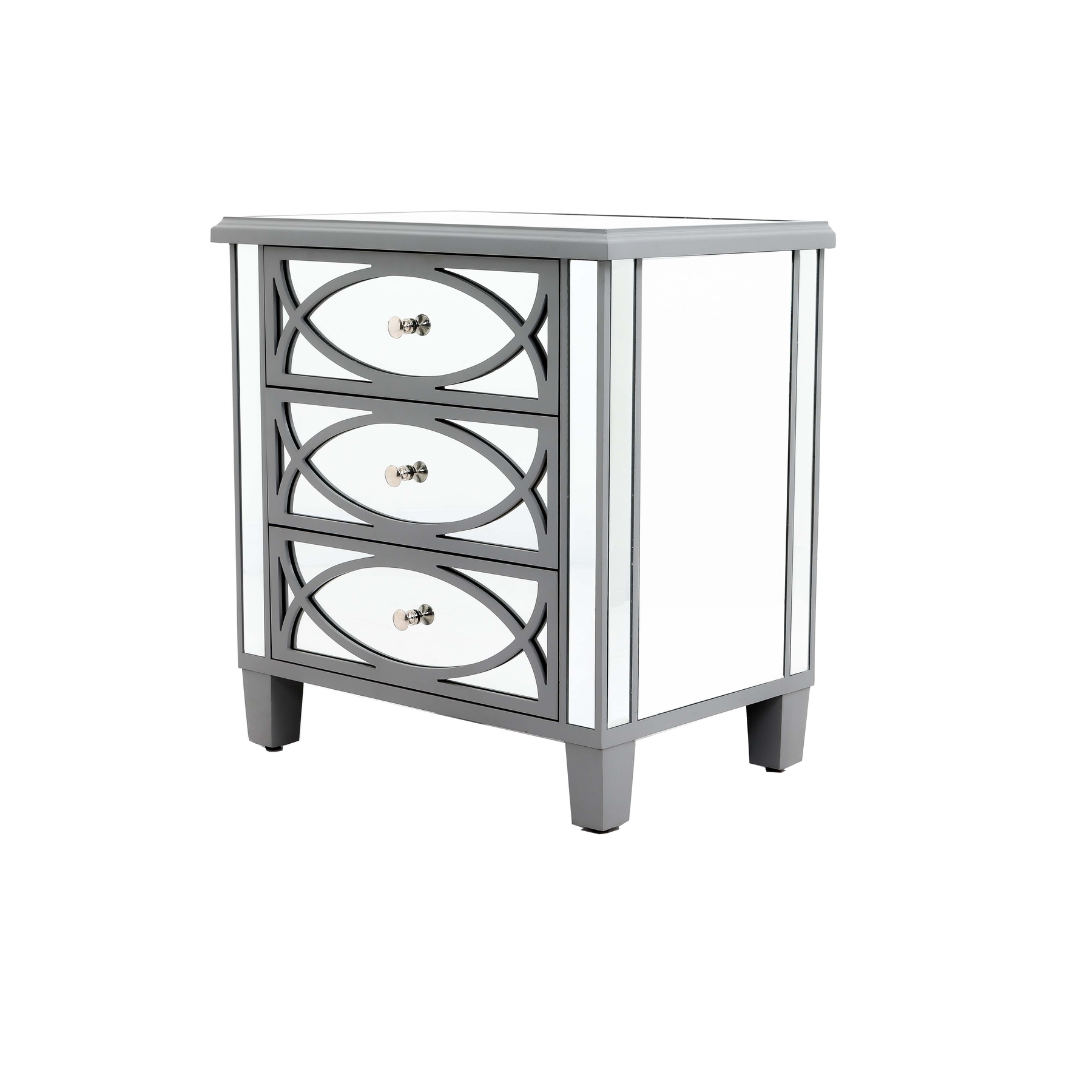 Paloma Collection Mirrored Three Drawer Bedside - Image 1