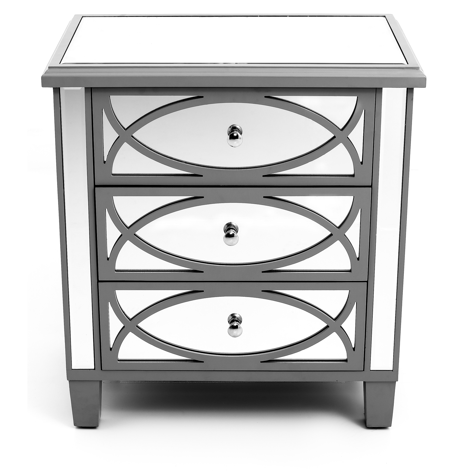 Paloma Collection Mirrored Three Drawer Chest - Image 3