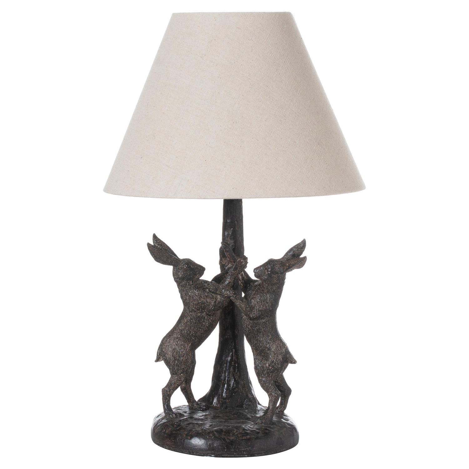 Marching Hares Lamp With Linen Shade - Image 1
