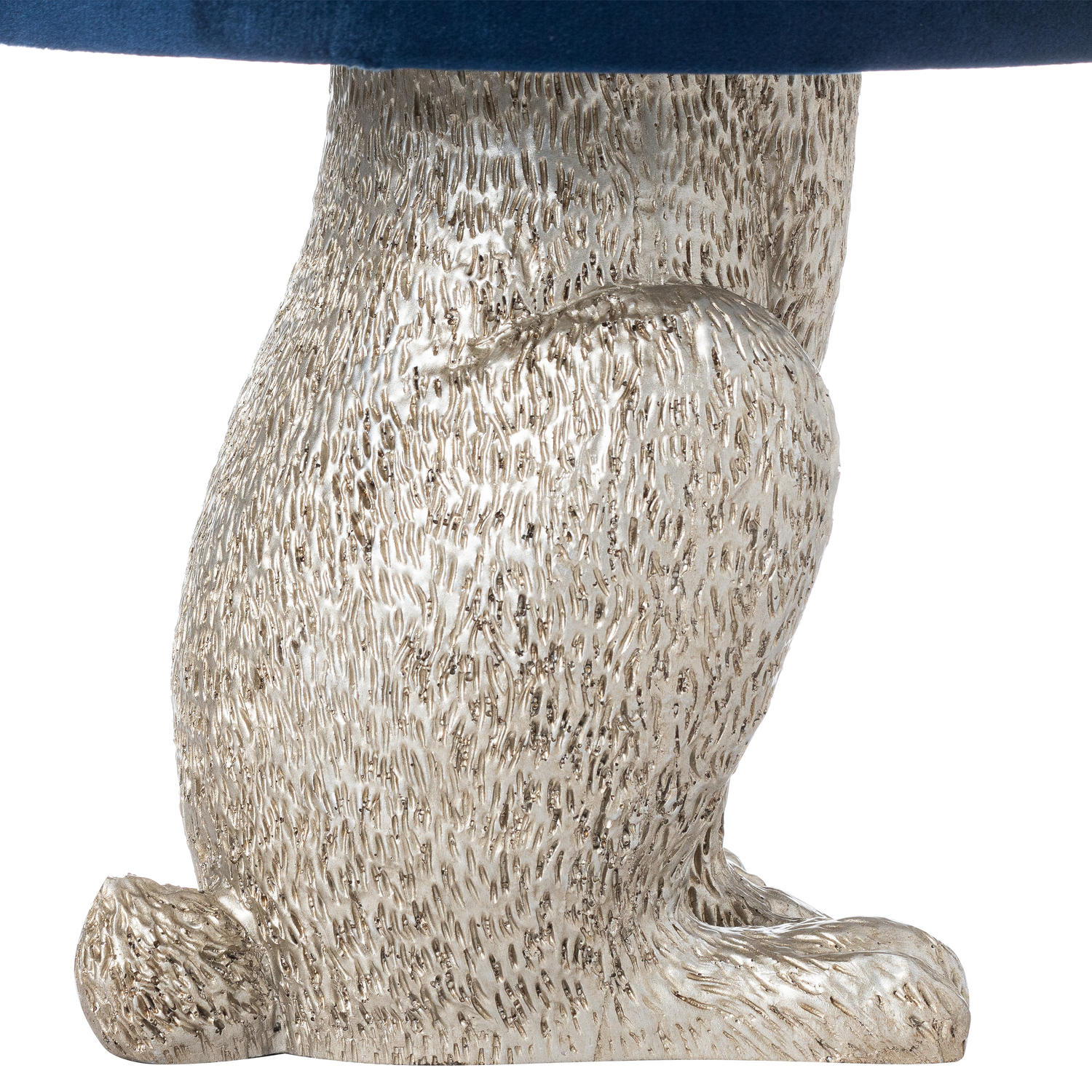 Silver Hare Table Lamp With Navy Shade - Image 3