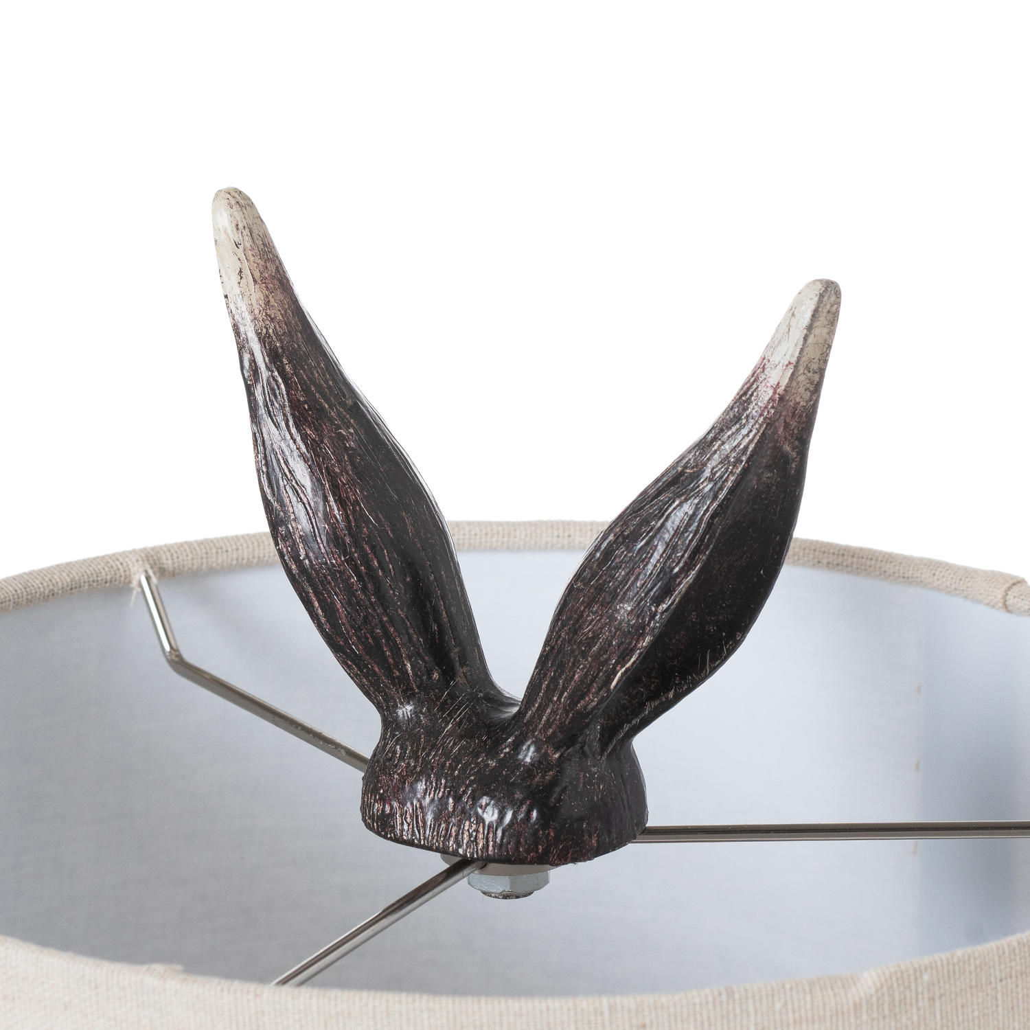 Hare Table Lamp With Linen Shade - Image 2