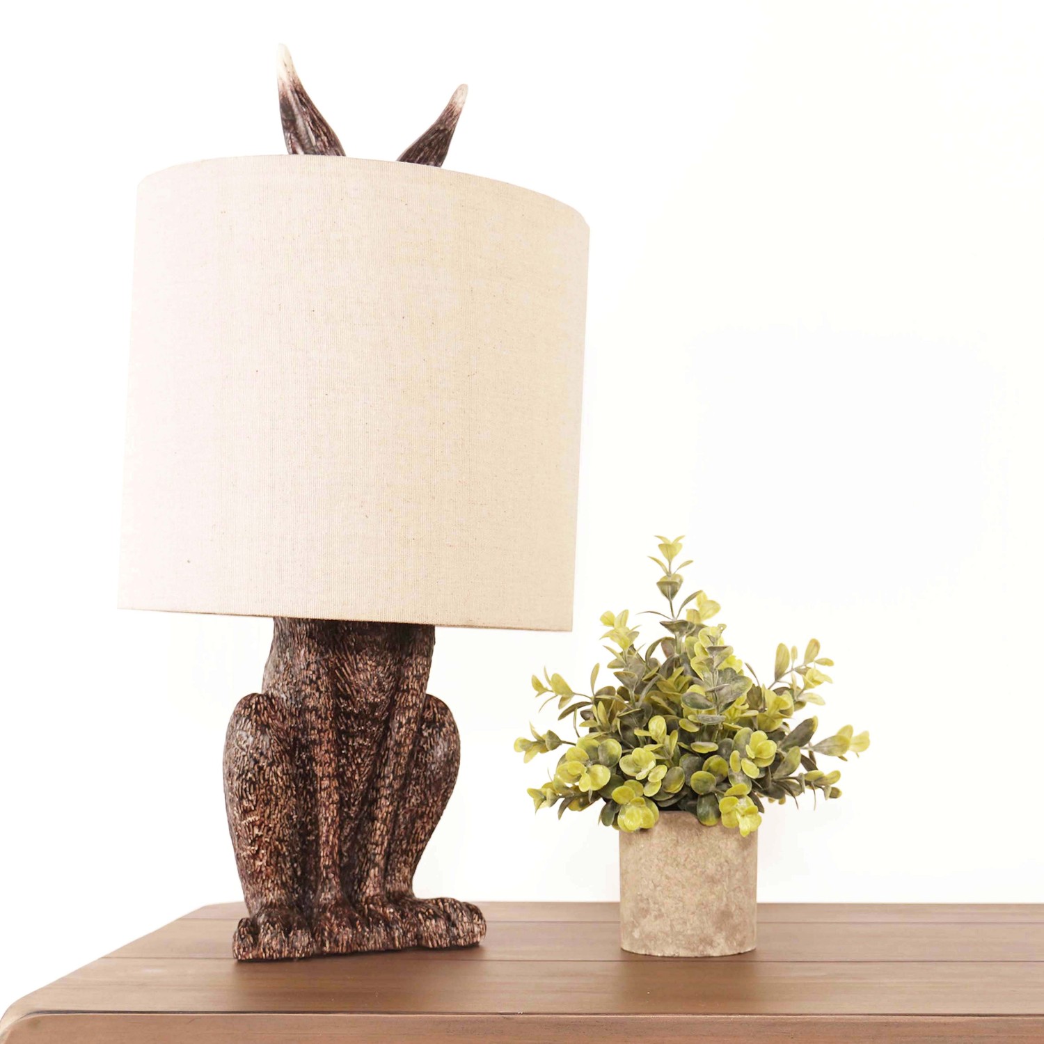 Hare Table Lamp With Linen Shade - Image 5