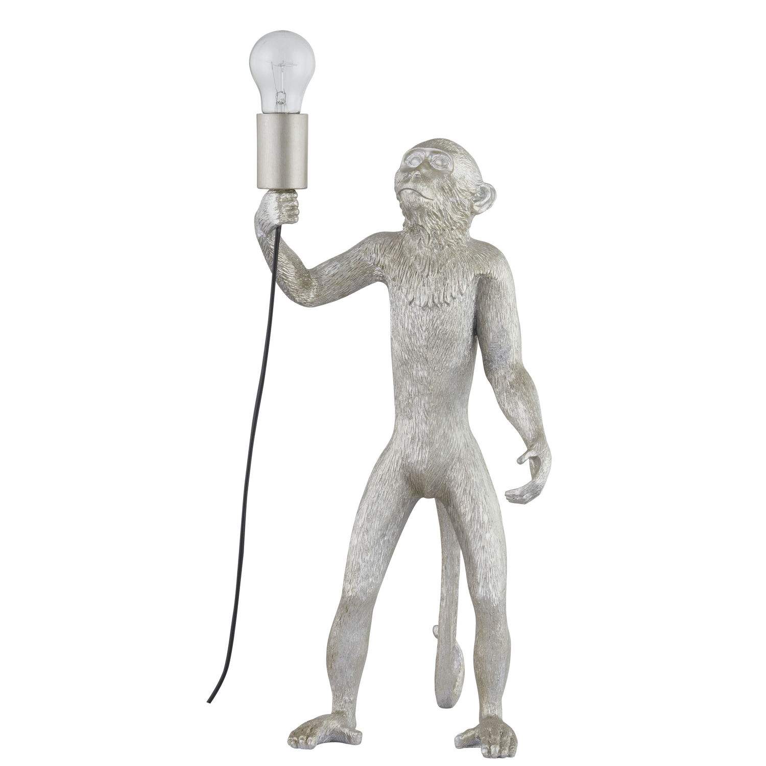 Chip The Monkey Standing Silver Table Lamp - Image 1