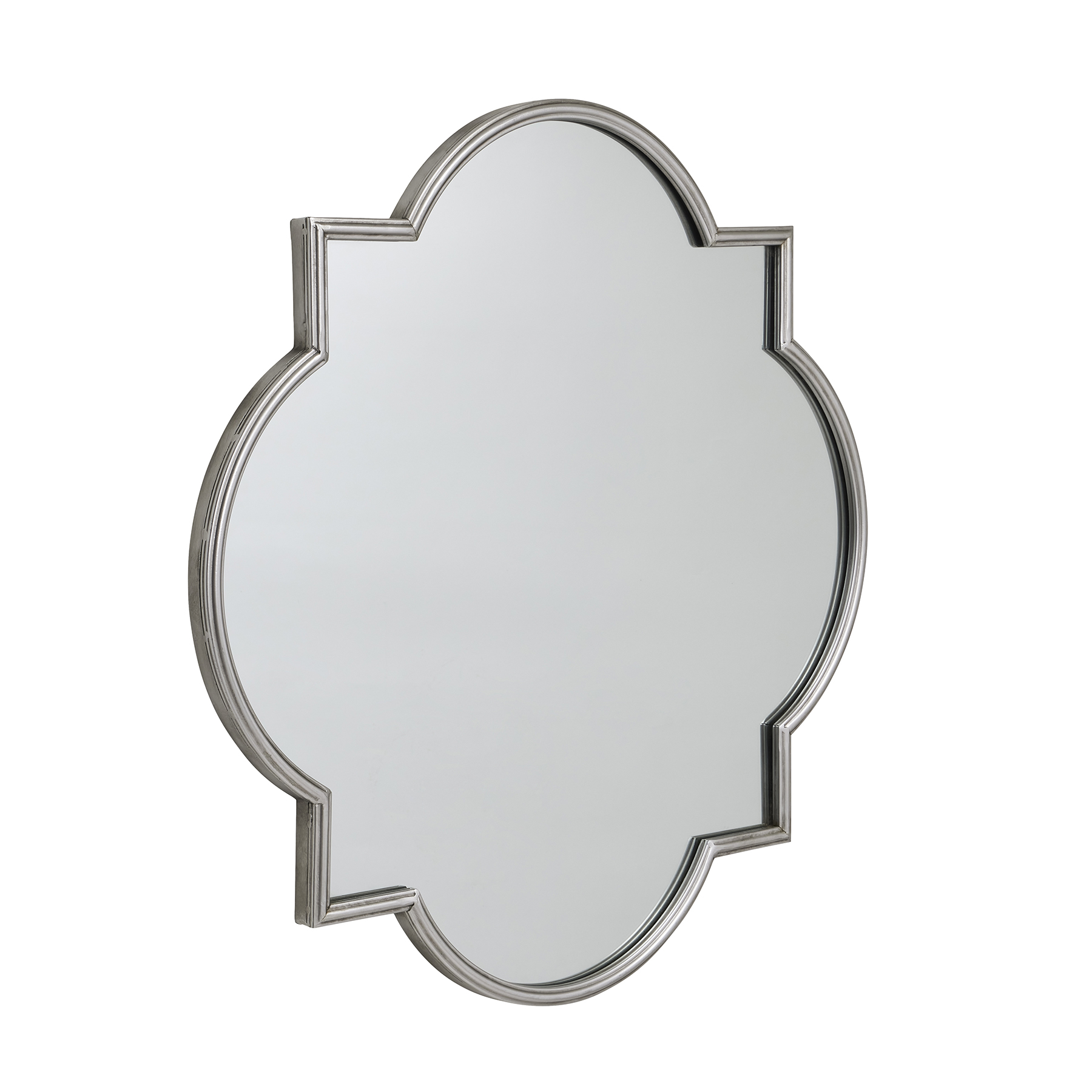 Antique Silver Quarterfoil Mirror - Image 1