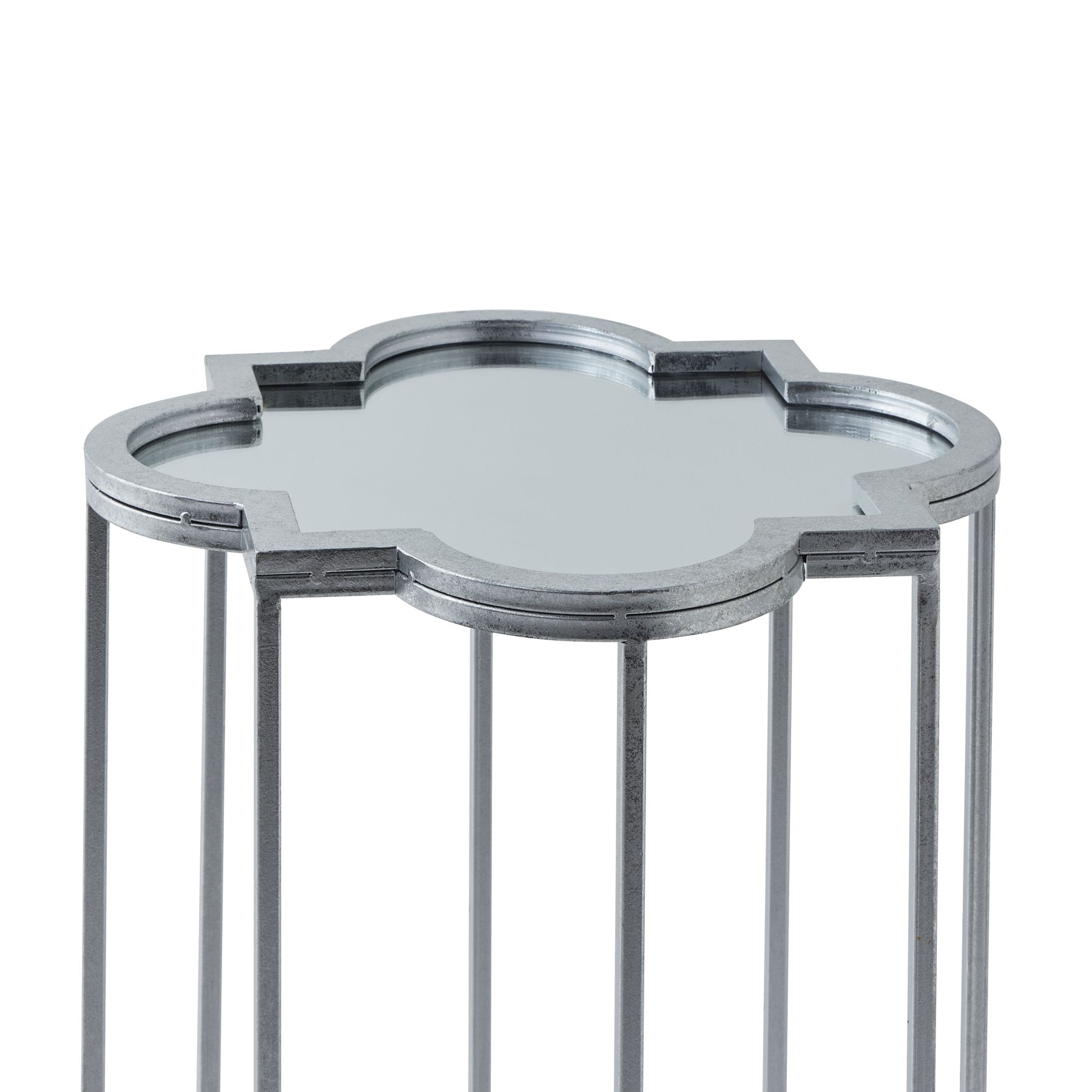Quarter Foil Mirrored Set Of Two Side Tables - Image 3