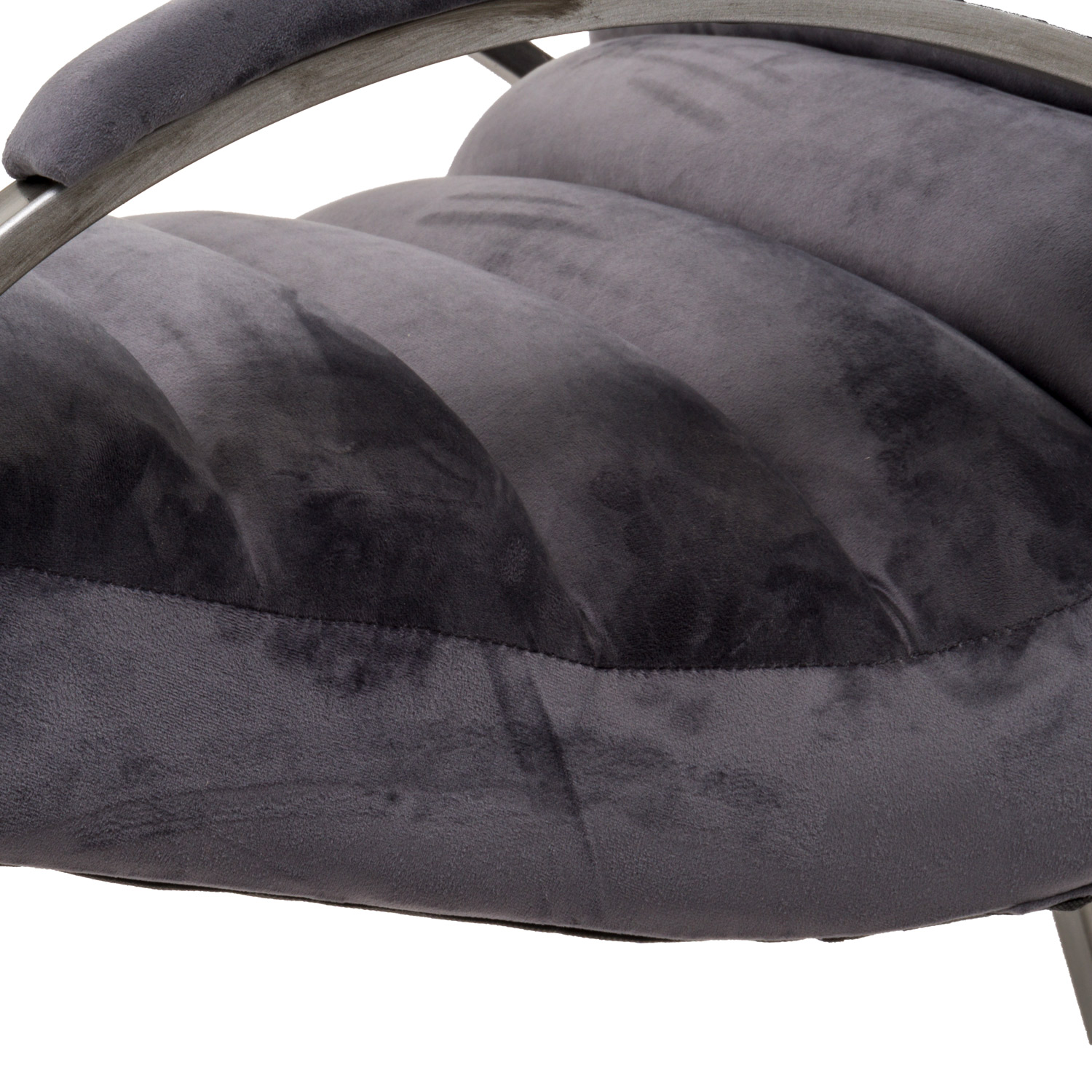 Grey And Silver Ribbed Ark Chair - Image 3