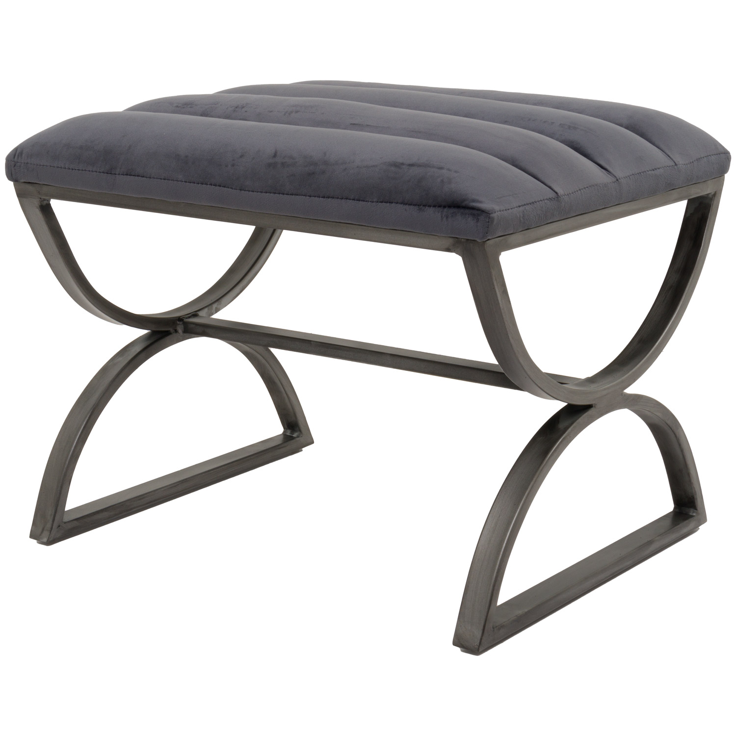 Grey And Silver Ribbed Stool - Image 2