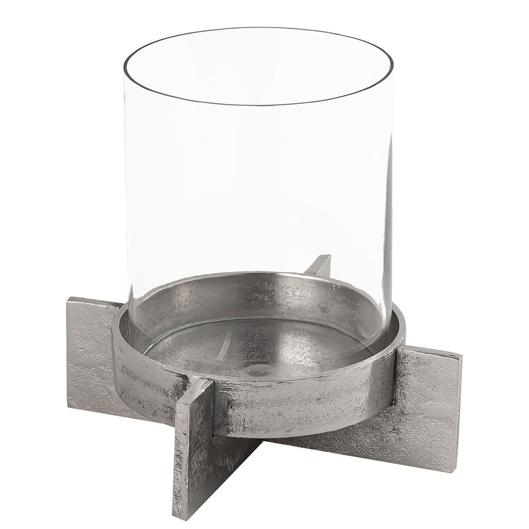 Farrah Cast silver Large Candle Holder Wholesale by Hill Interiors