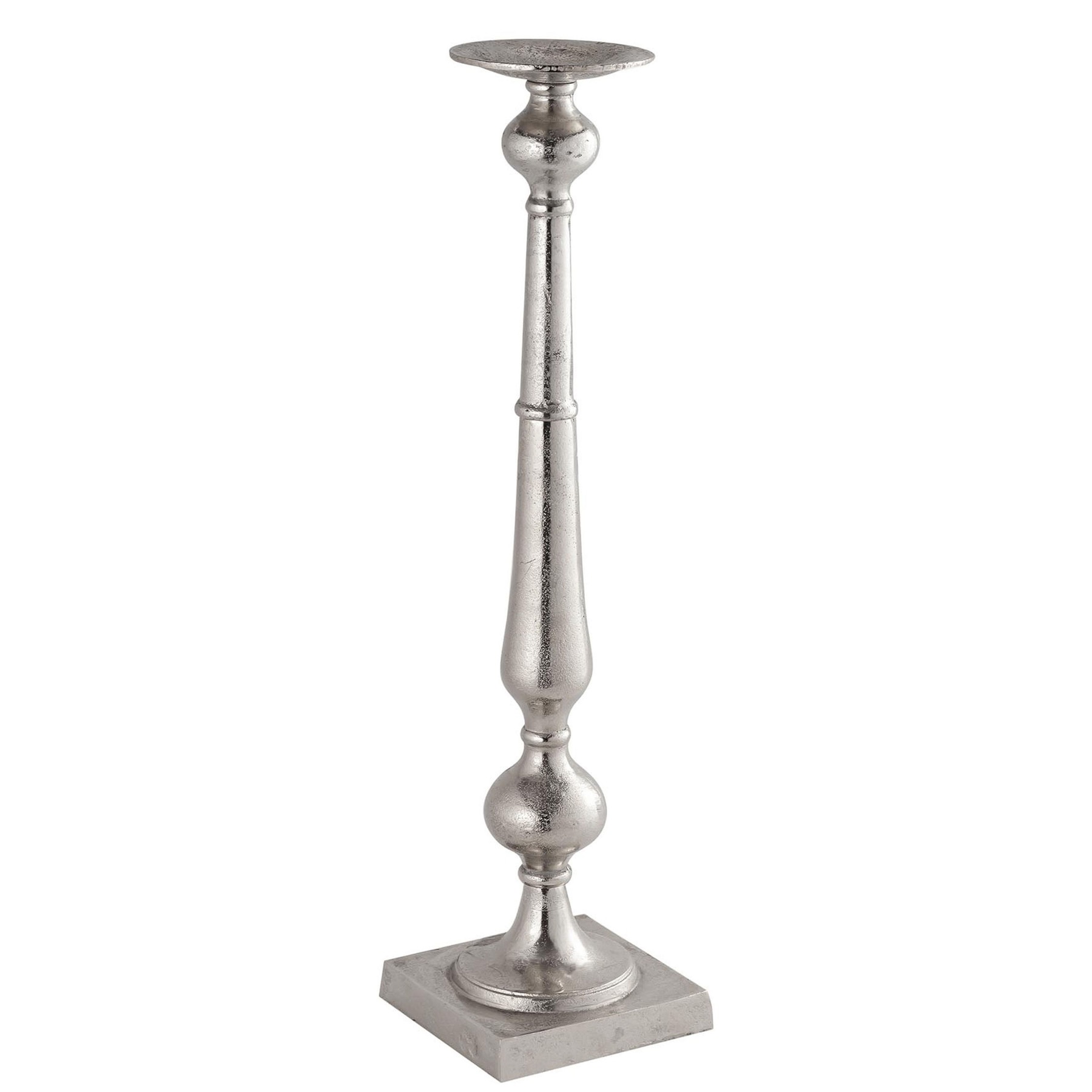 Farrah Cast silver tall Dinner Candle Holder Wholesale by Hill Interiors