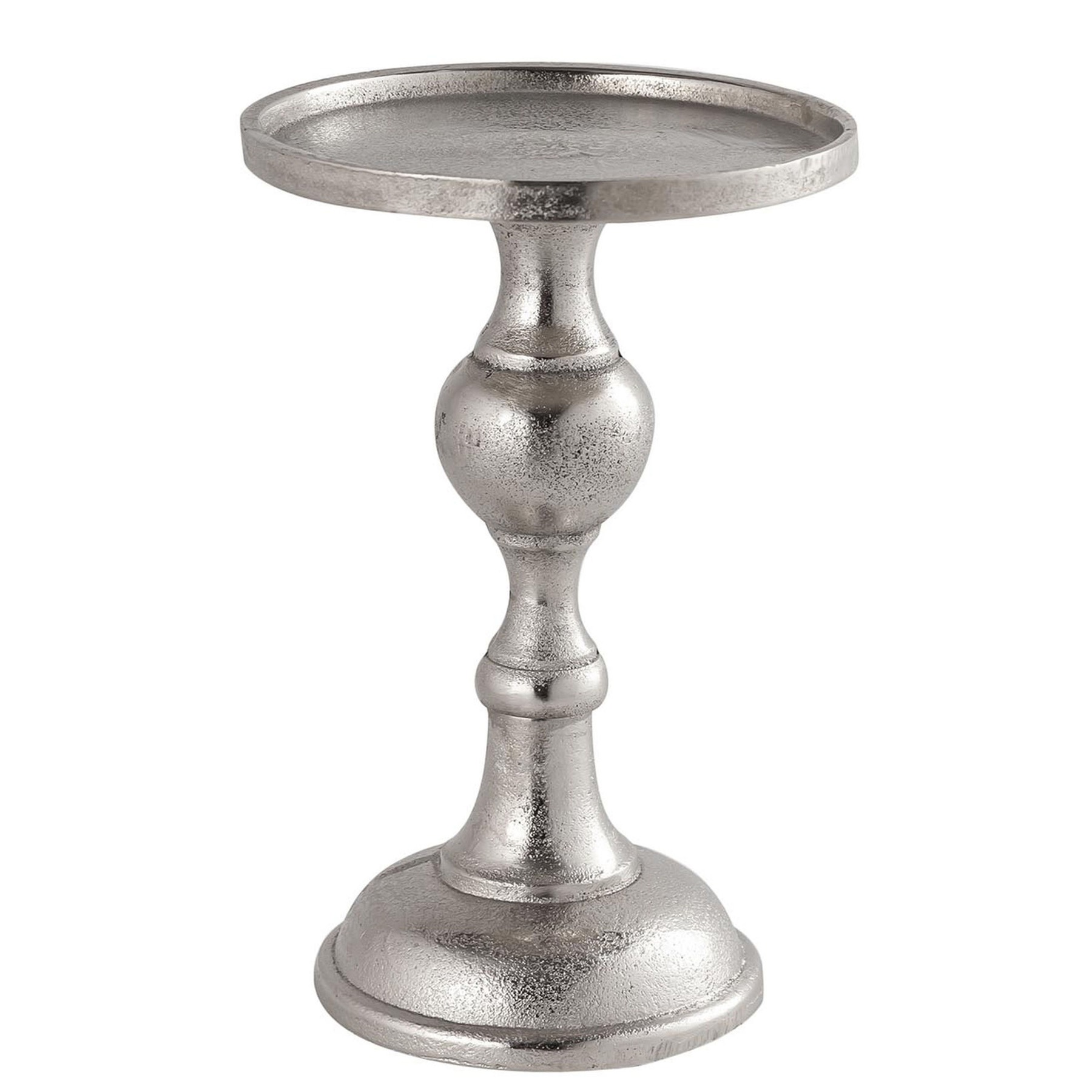 Farrah Cast silver Large Sqaut Pillar Candle Holder Wholesale by Hill Interiors