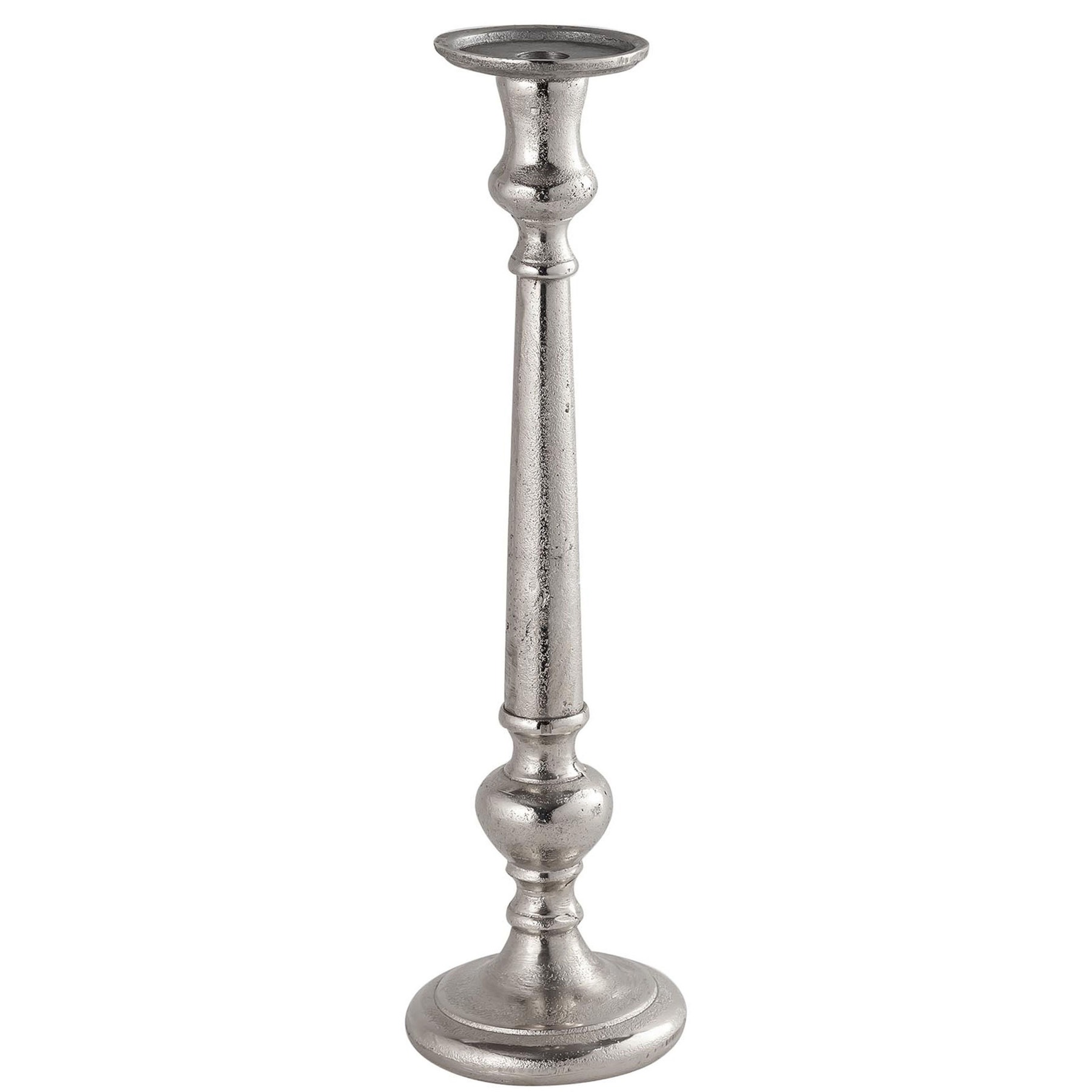 Farrah Collection Large Silver Dinner Candle Holder - Image 1