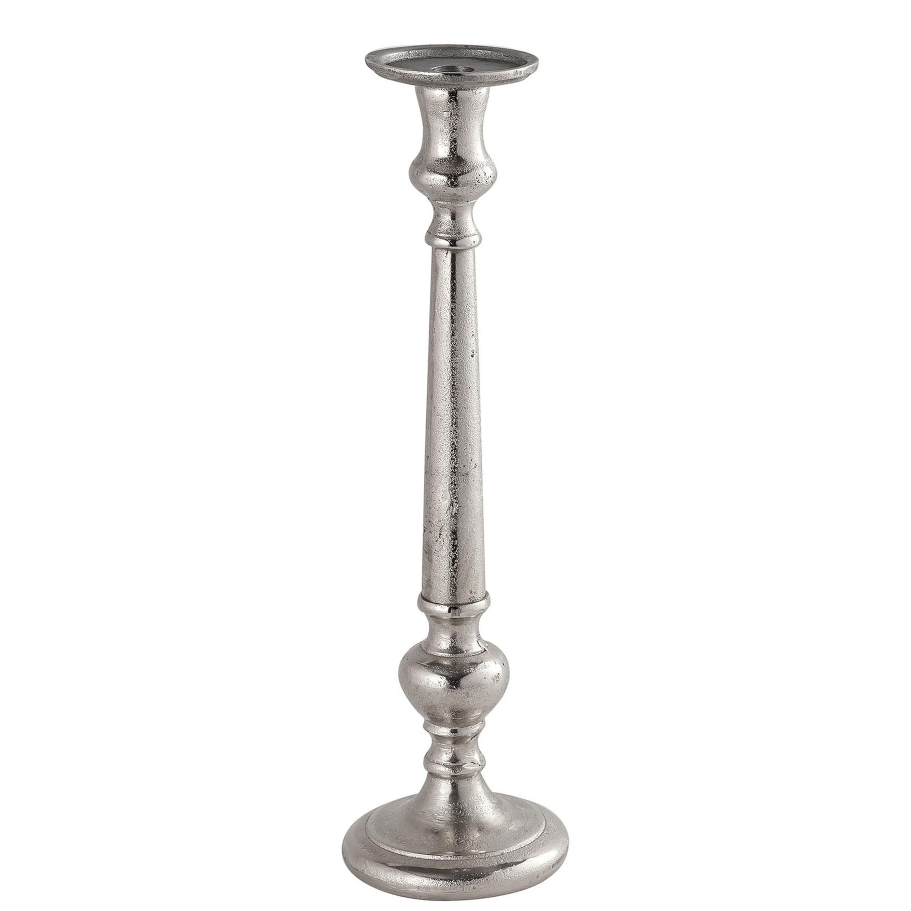 Farrah Collection Small Silver Dinner Candle Holder - Image 1