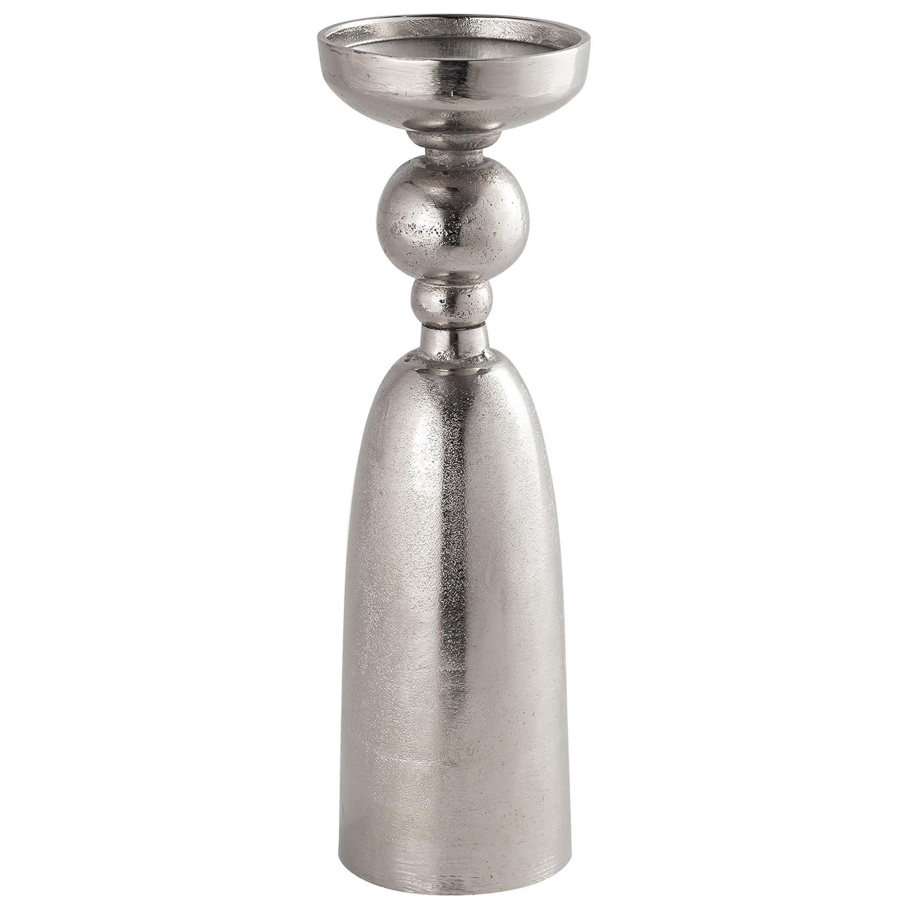 Farrah Cast silver Extra Large Pillar Candle Holder Wholesale by Hill Interiors