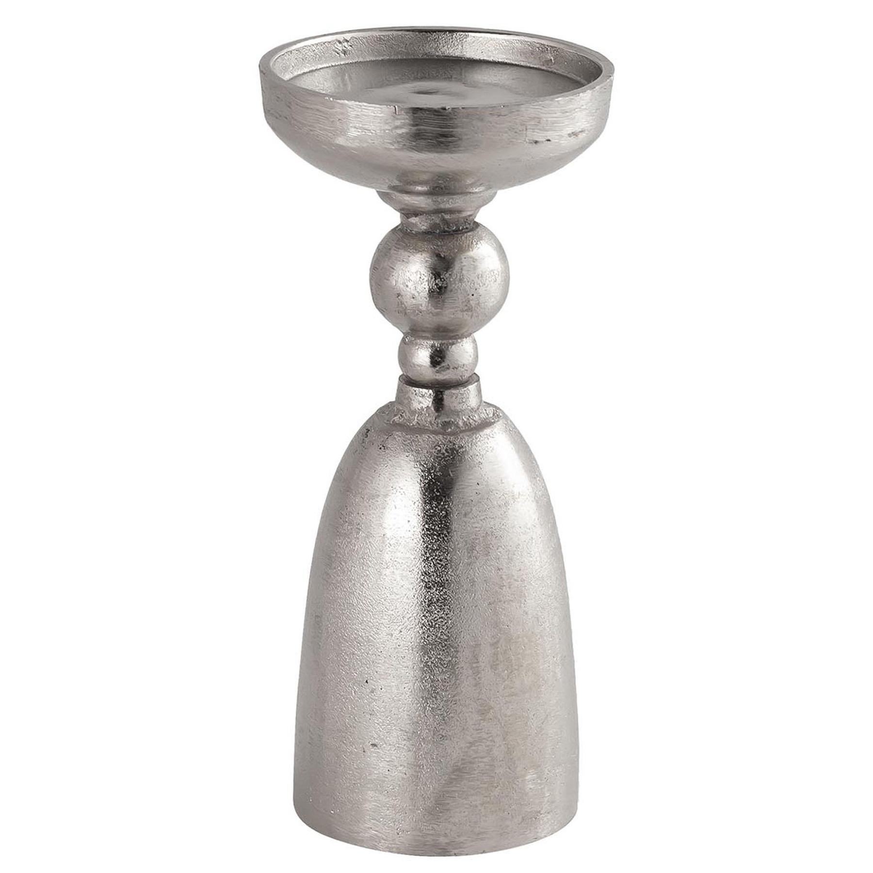 Farrah Collection Silver Medium Pillar Candle Holder - Image 1