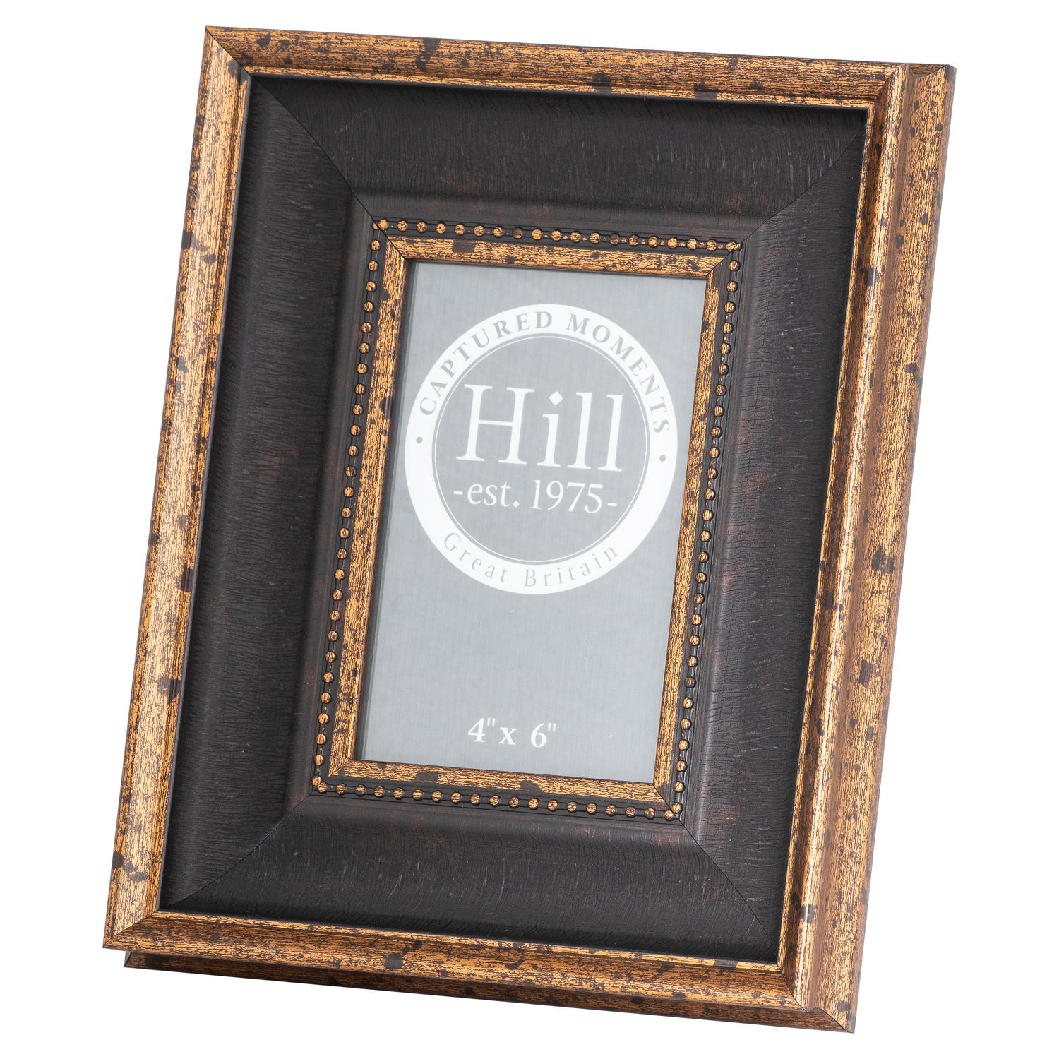 Black  Antique Gold Beaded 4X6 Photo Frame - Image 1