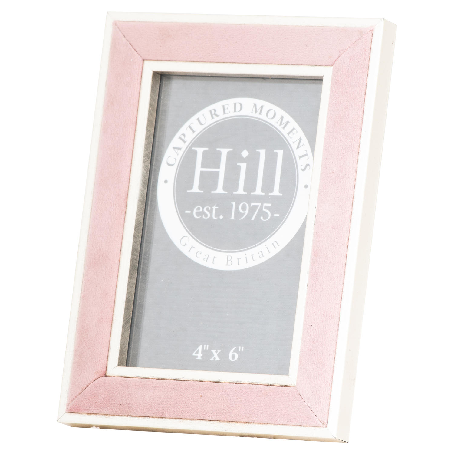 Silver Edged Pink Velvet 4X6 Photo Frame Wholesale by Hill Interiors