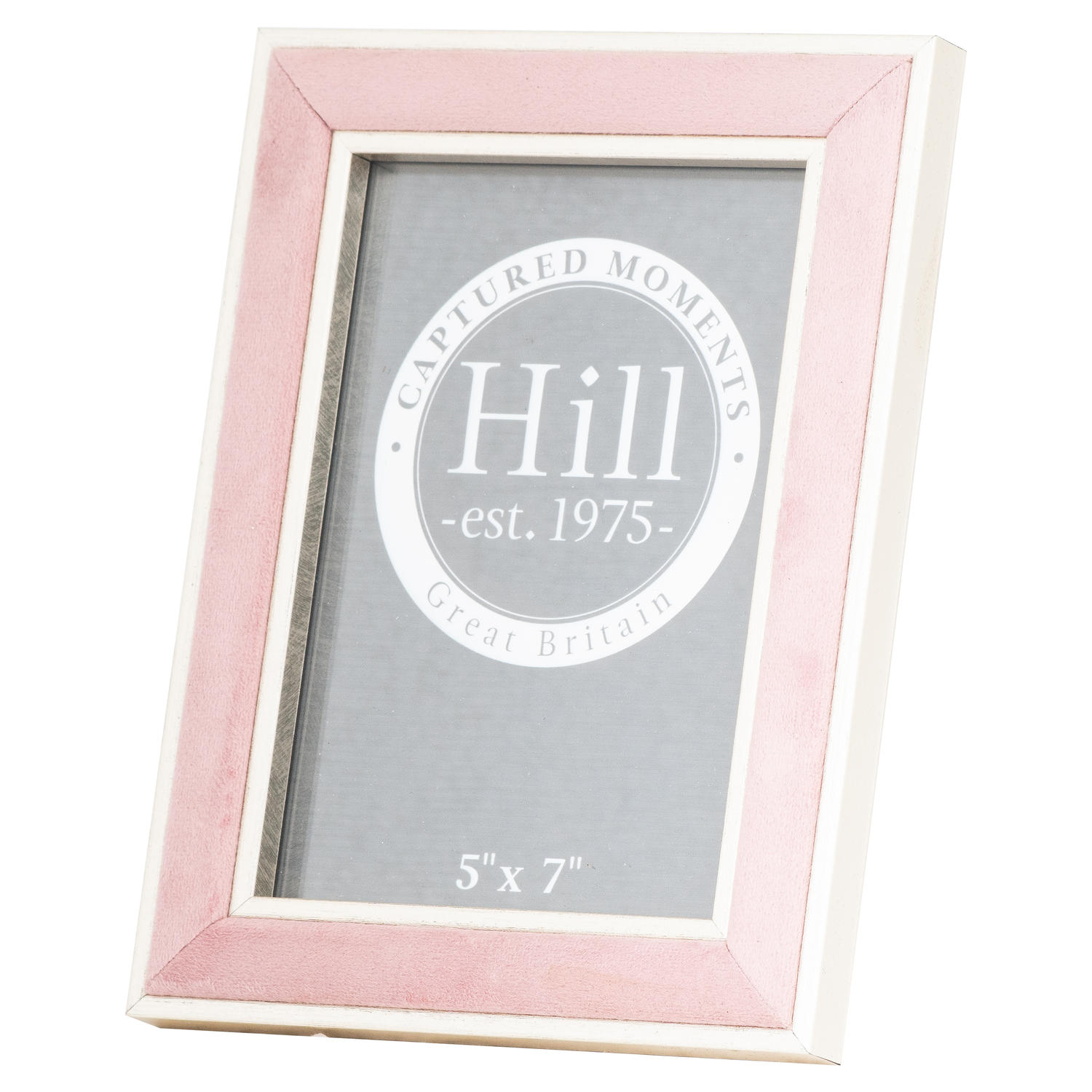 Silver Edged Pink Velvet 5X7 Photo Frame Wholesale by Hill Interiors