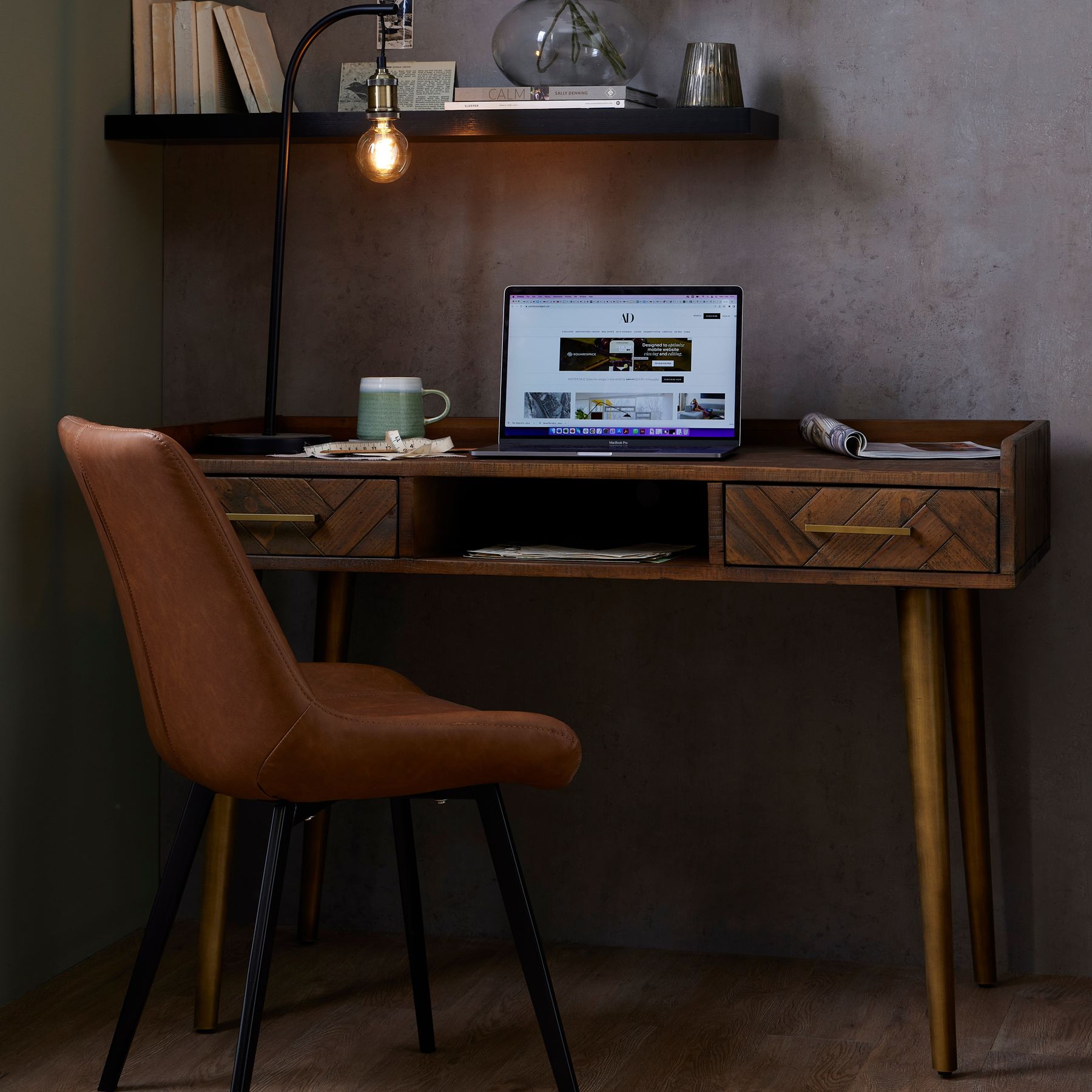 Havana Gold 2 Drawer Desk - Image 3