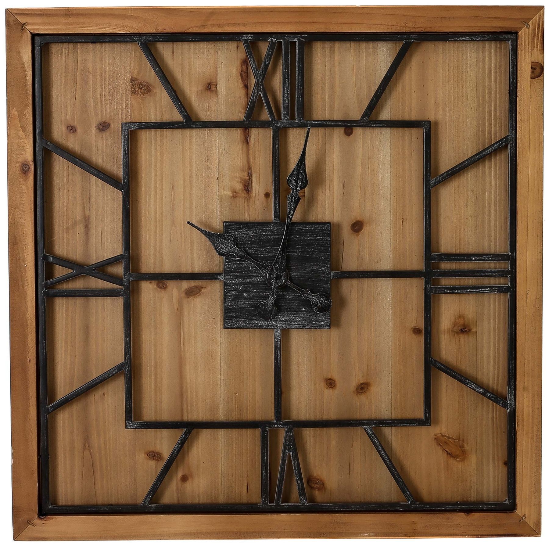 Williston Square Large Wooden Wall Clock - Image 1
